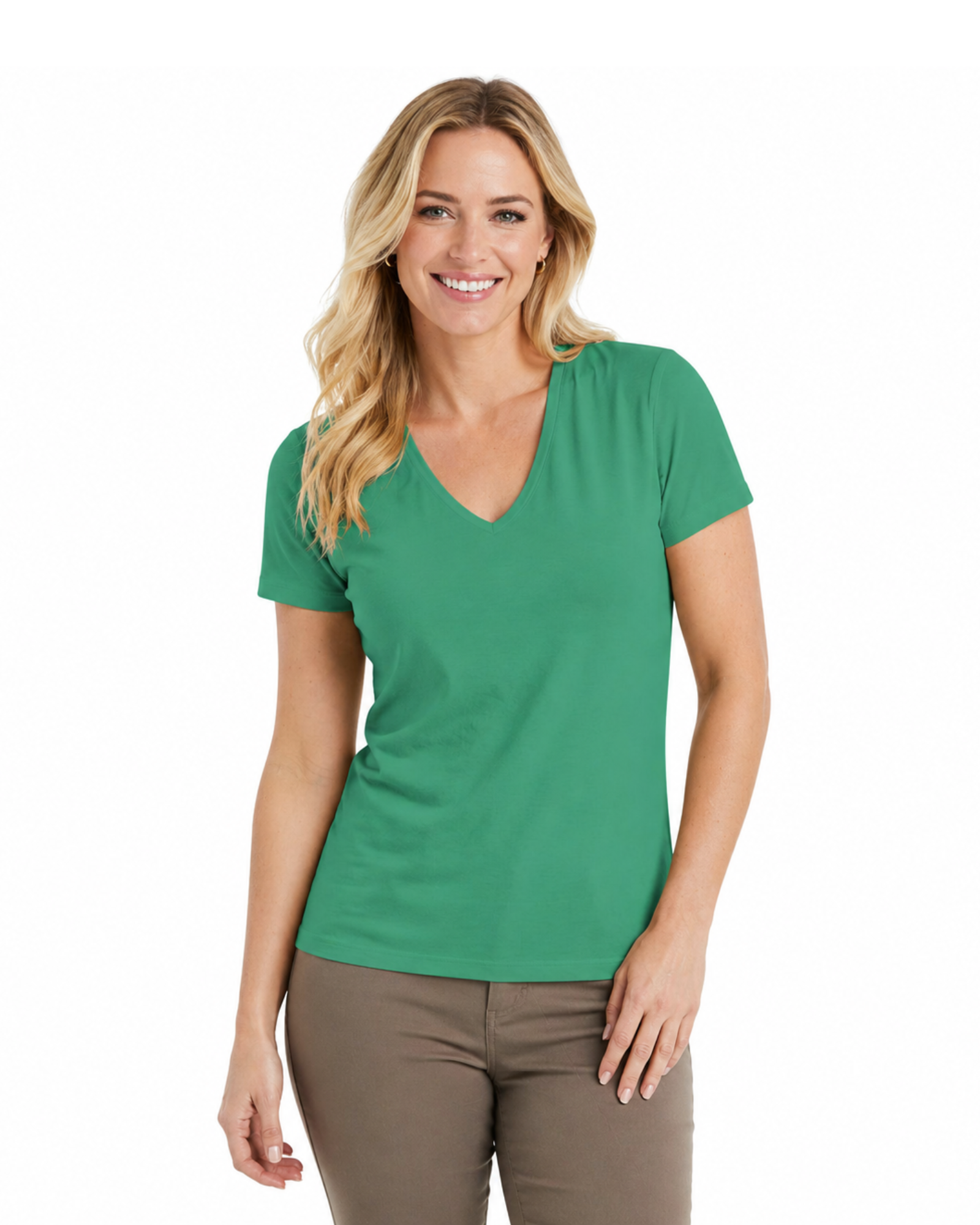 KAREN SCOTT - Petite Cotton V-Neck Top