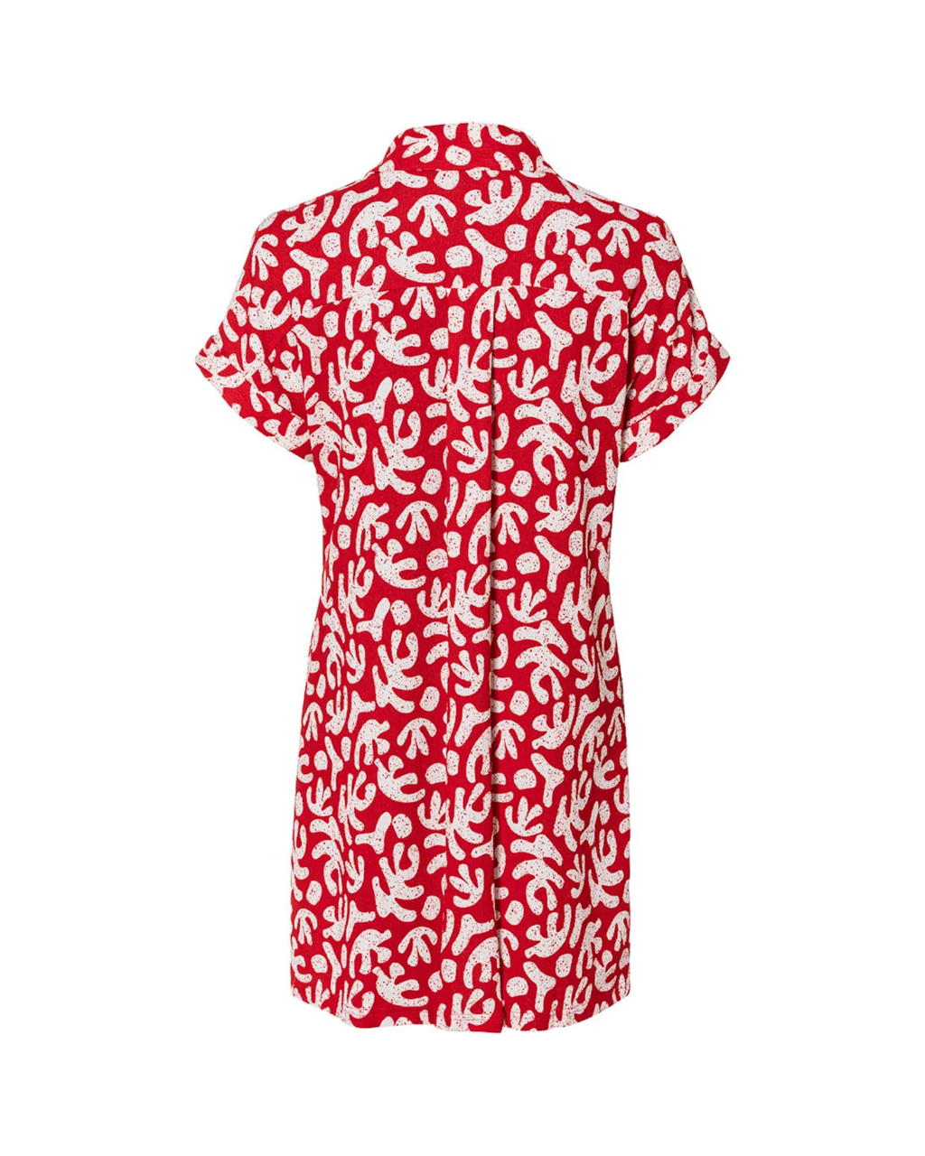 ESMARA - Women’s Red Relaxed Fit Printed Shirt Dress