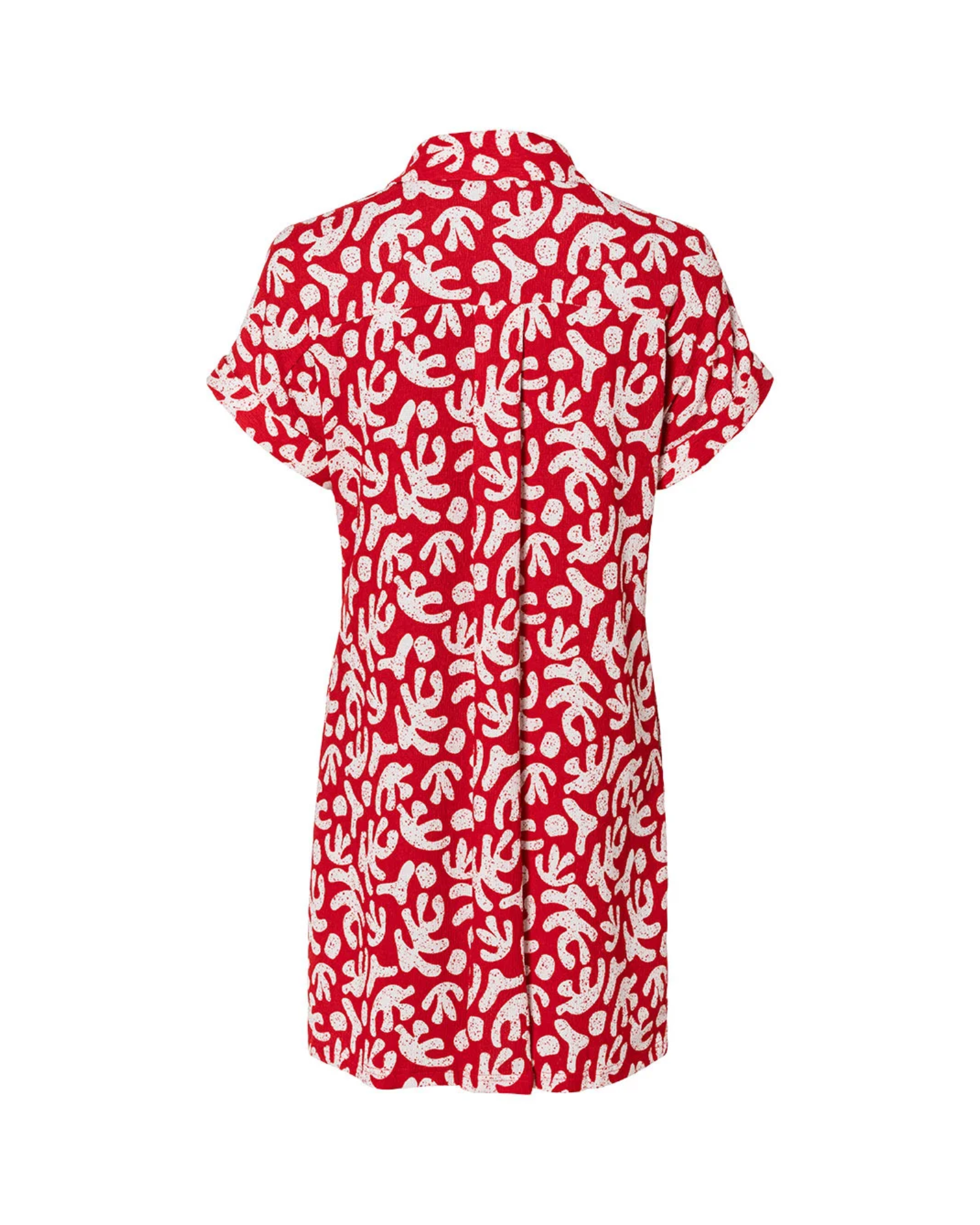 ESMARA - Women’s Red Relaxed Fit Printed Shirt Dress