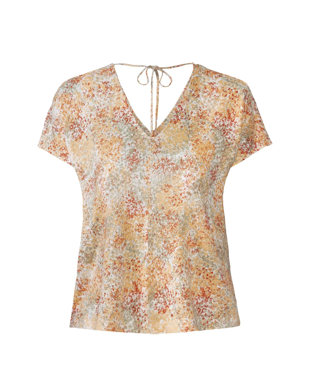 ESMARA - Women’s Linen-Viscose Printed V-Neck Blouse