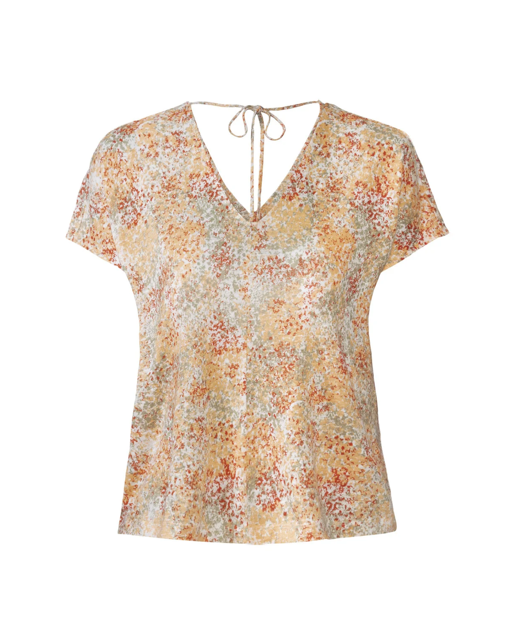 ESMARA - Women’s Linen-Viscose Printed V-Neck Blouse
