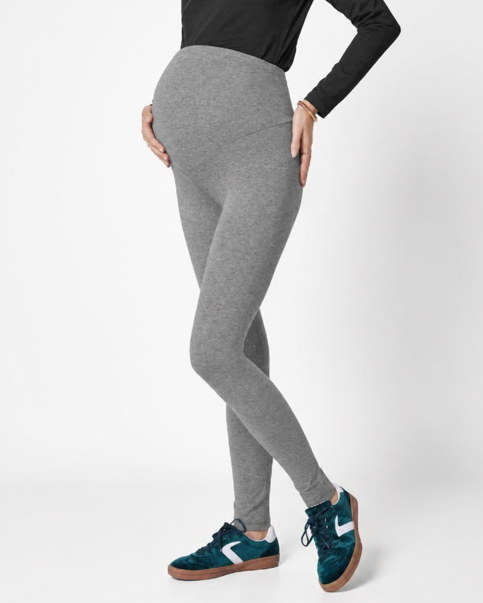 ESMARA - Women’s Maternity Organic Cotton blend Grey Leggings