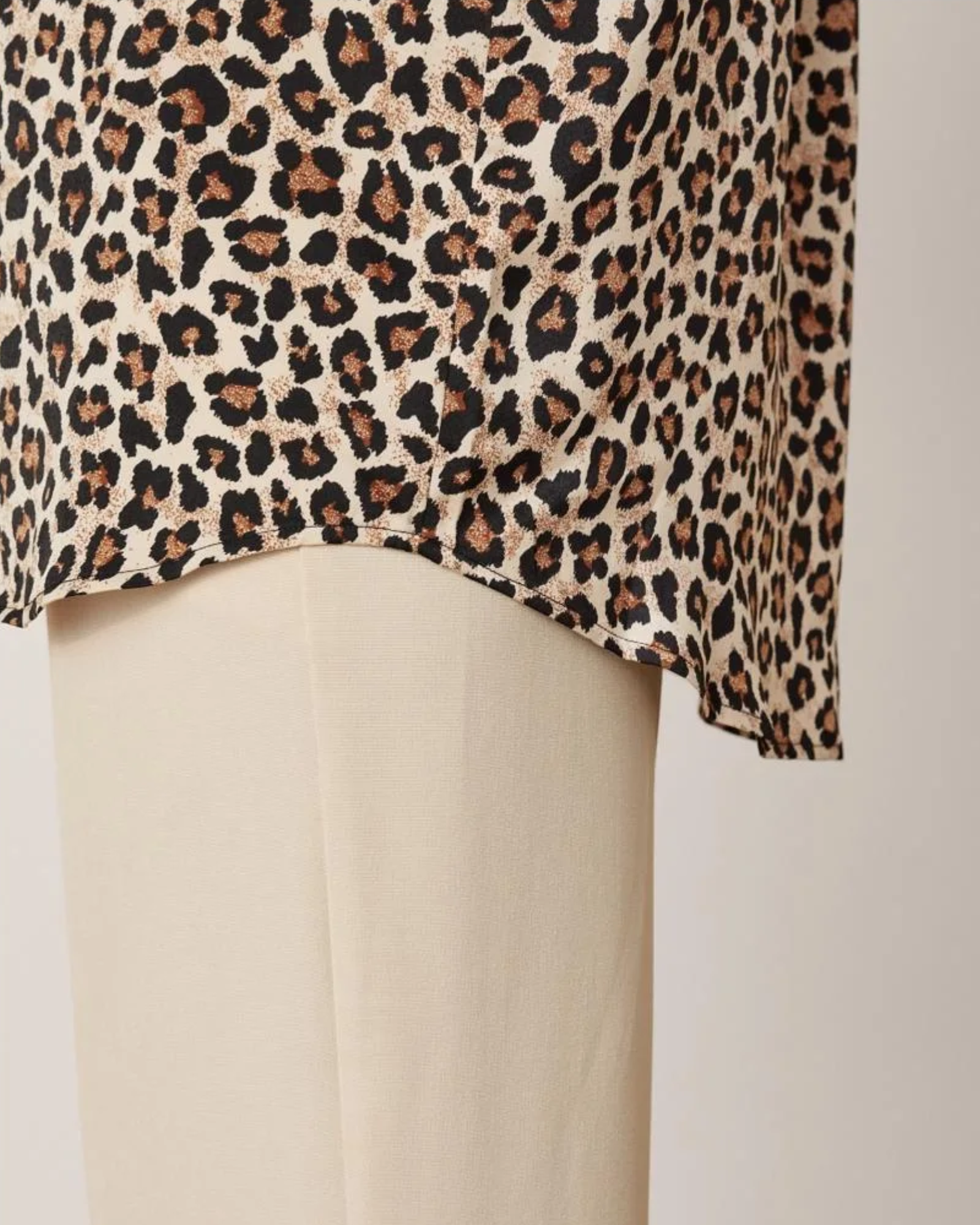 ESMARA - Women’s Relaxed Fit Matte Satin Leopard Print Blouse