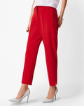 ESMARA - Women’s Red Ankle-Length Slack Pants