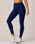 ESMARA - Women’s Blue Leopard Print Cotton Leggings