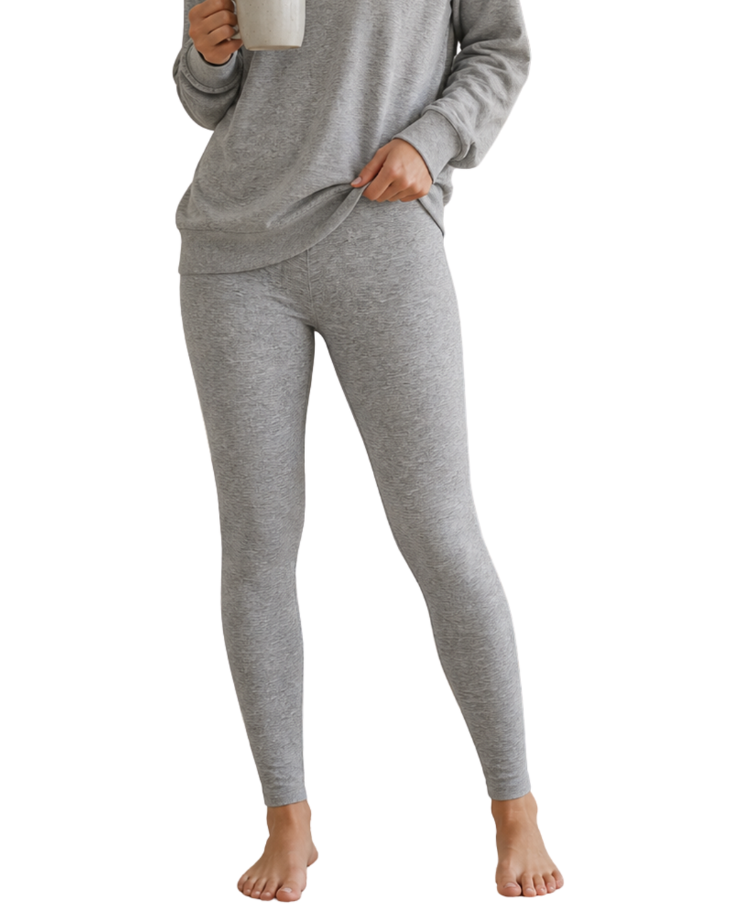 ESMARA - Women’s Grey Cotton Blend Loungewear Leggings