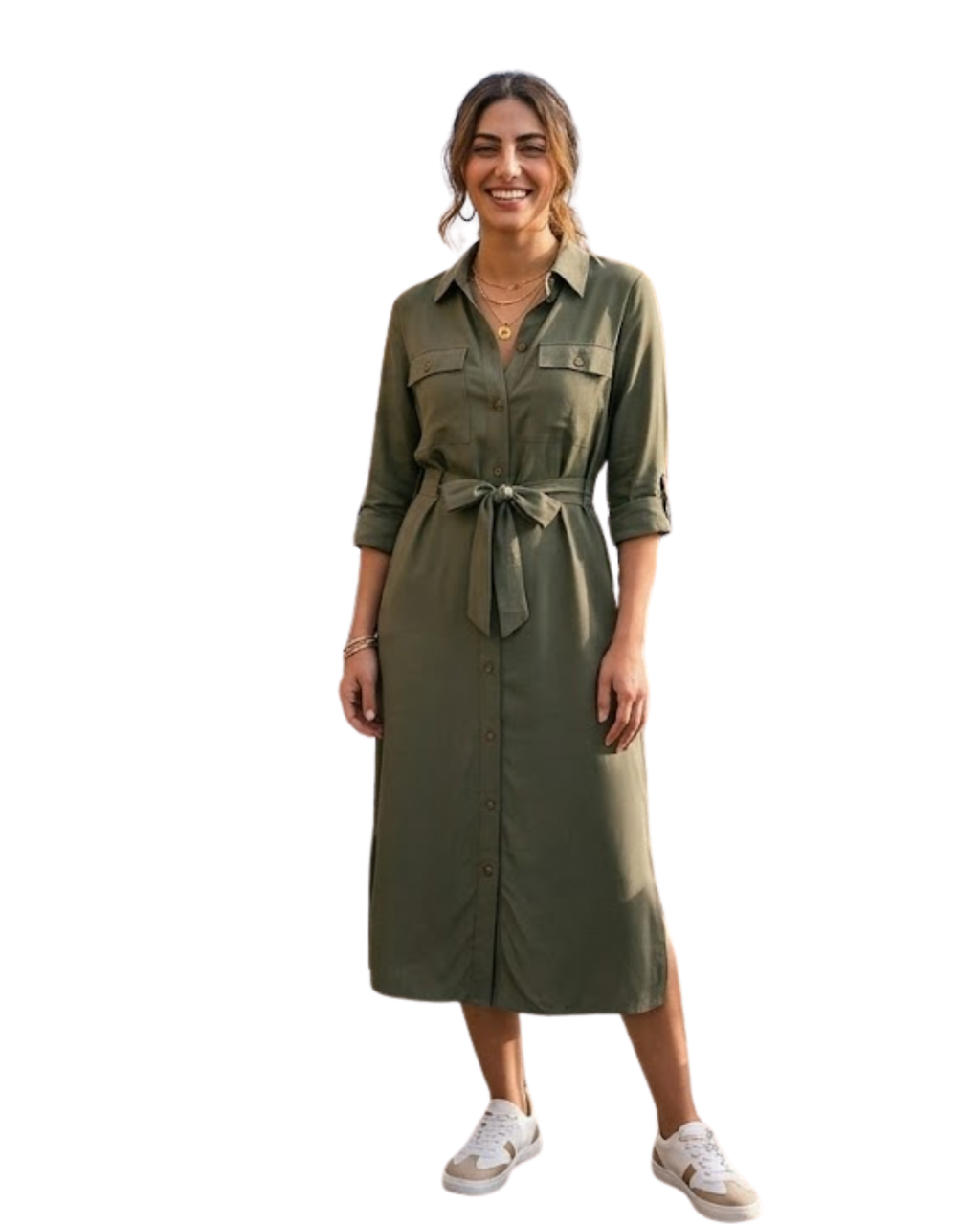 ESMARA - Women’s Relaxed Fit Midi Shirt Dress
