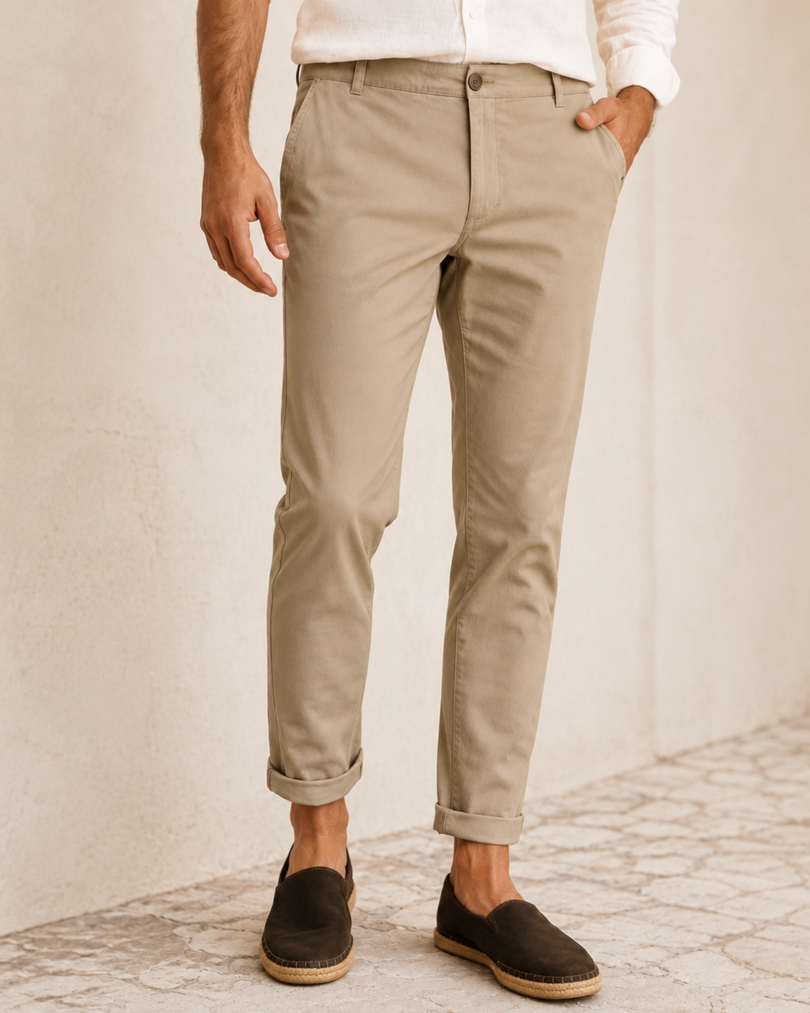 LIVERGY - Men’s Khaki Chino Tapered Fit Pants