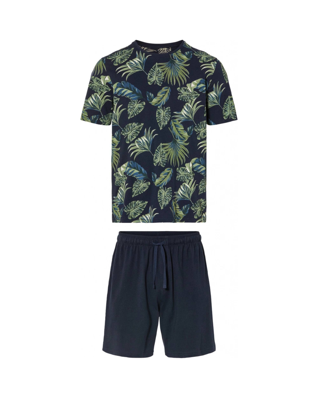 LIVERGY - Men’s Navy Tropical 100% Cotton Pyjama Set