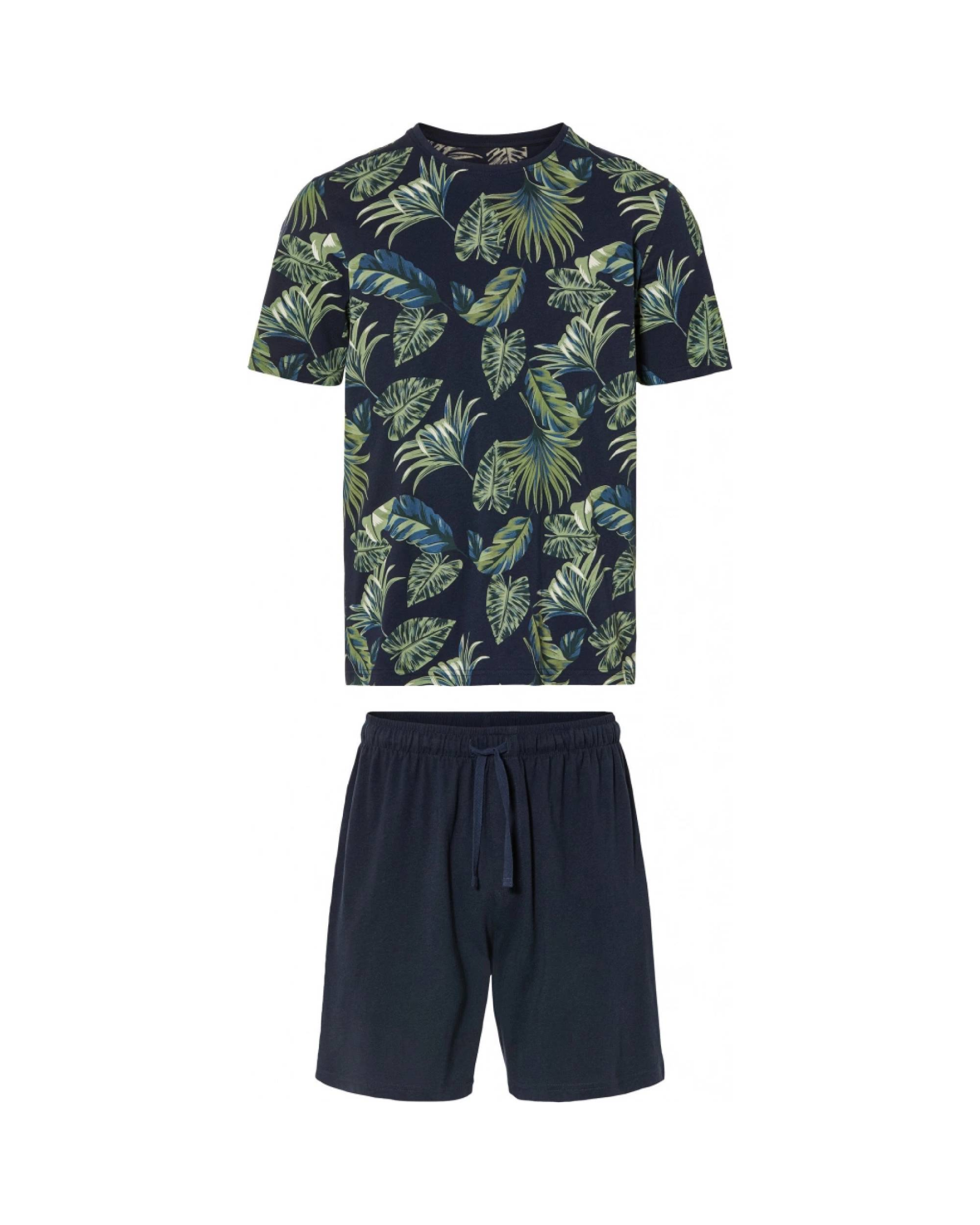 LIVERGY - Men’s Navy Tropical 100% Cotton Pyjama Set