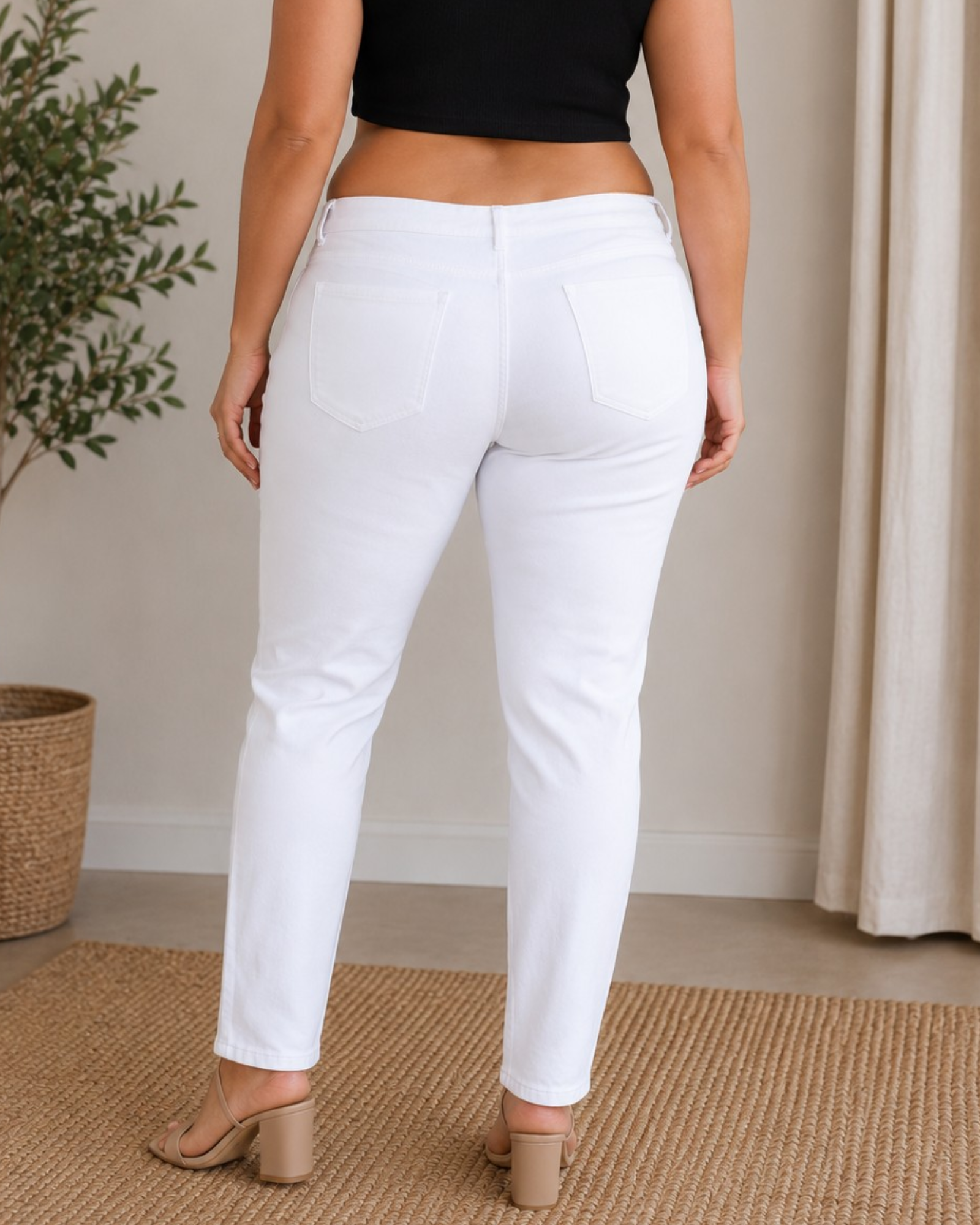 SPLASH - Women’s White Low-Rise Skinny Jeans