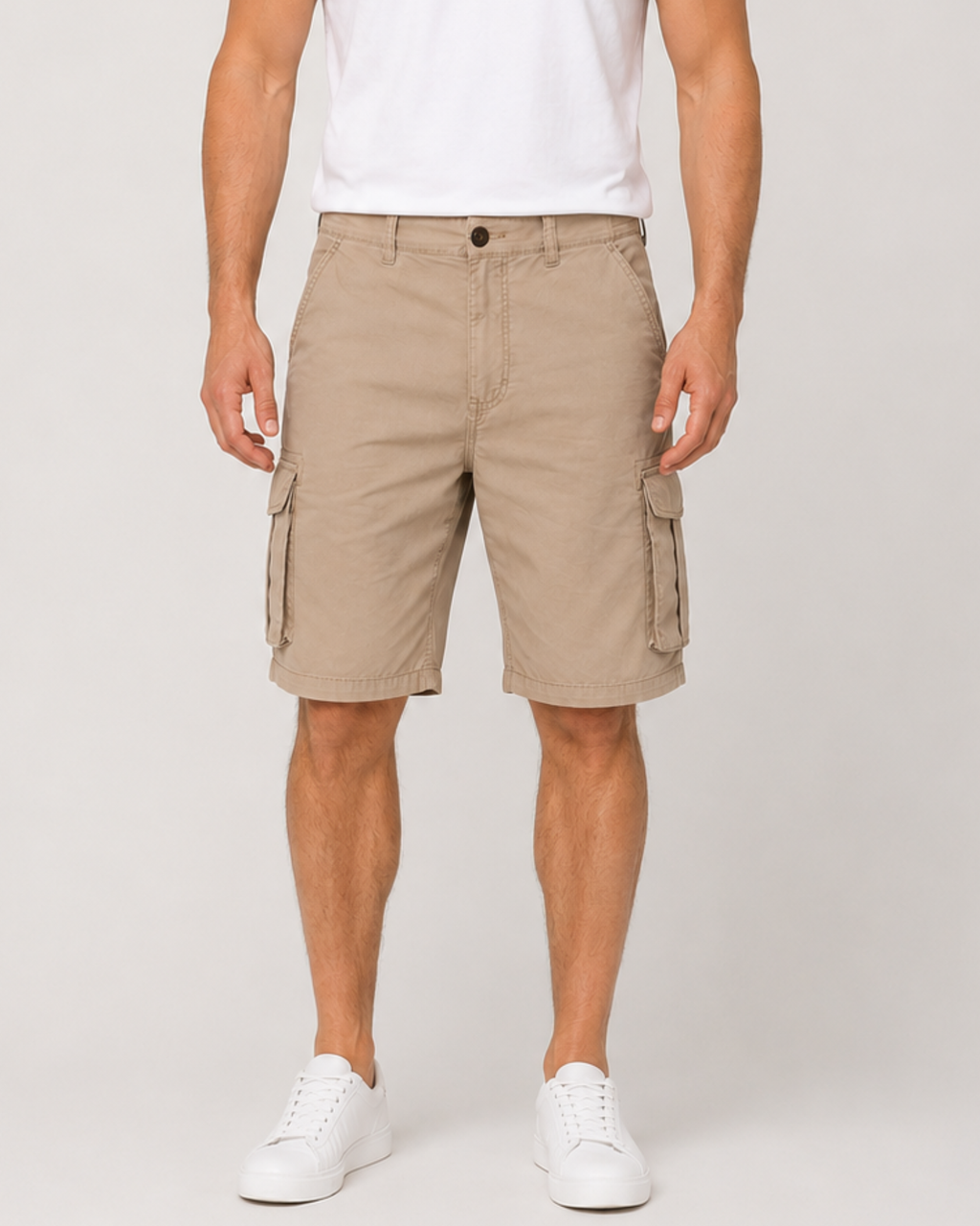 SPLASH - Men’s 100% Cotton Beige Cargo Shorts