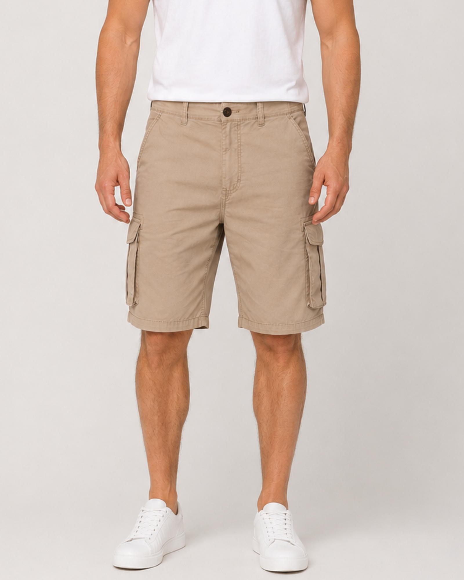 SPLASH - Men’s 100% Cotton Beige Cargo Shorts
