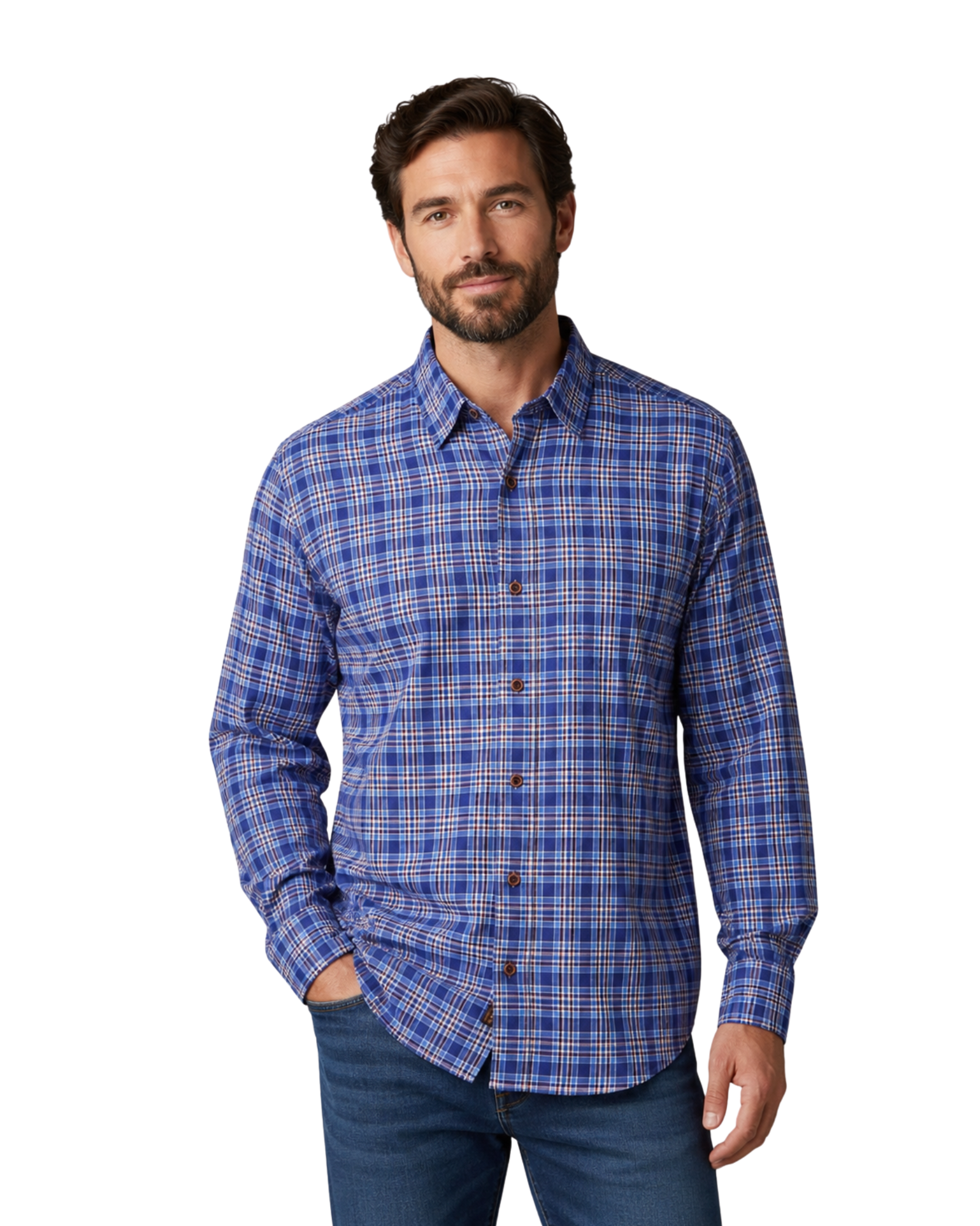 INFINITY - Business Casuals Men’s Blue Checked Shirt