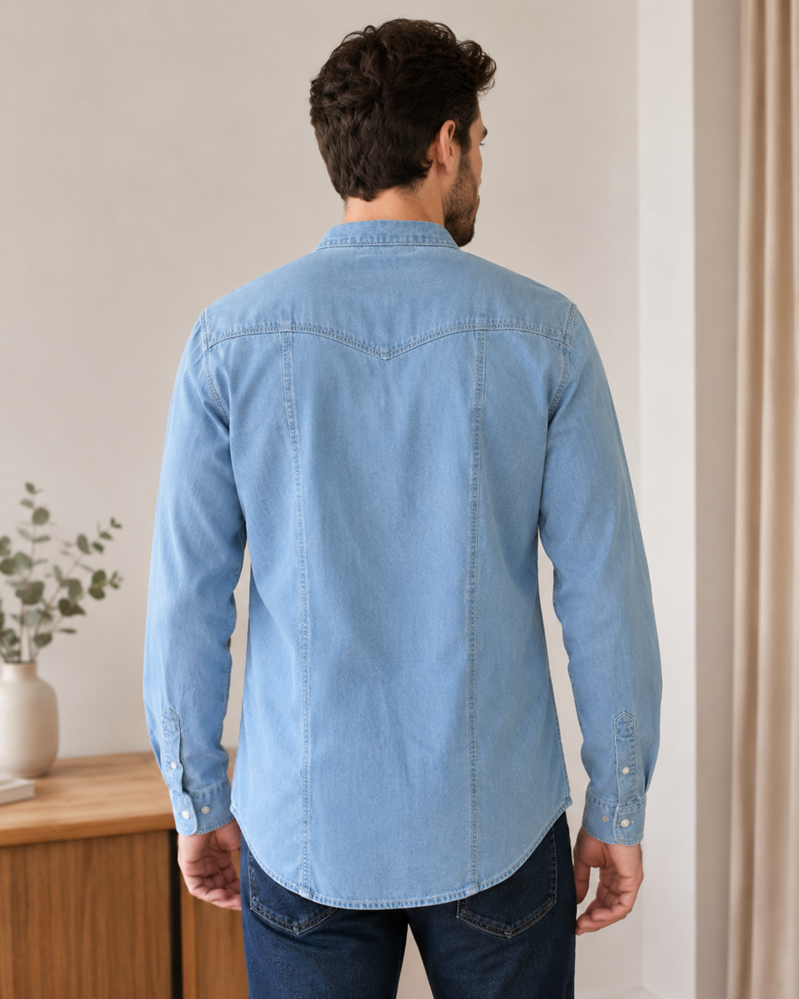 LEE COOPER - Men’s Light Blue 100% Cotton Denim Shirt
