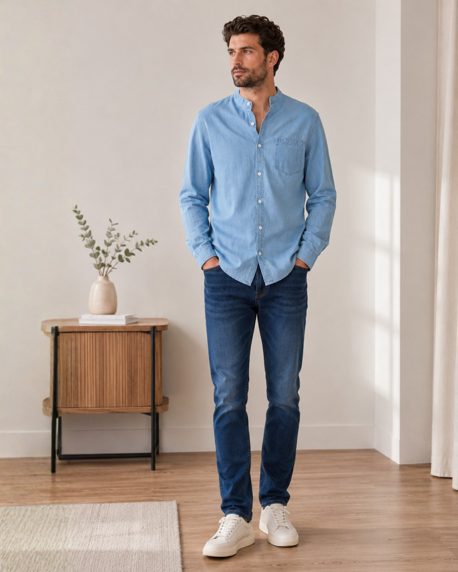 LEE COOPER - Men’s Light Blue 100% Cotton Denim Shirt