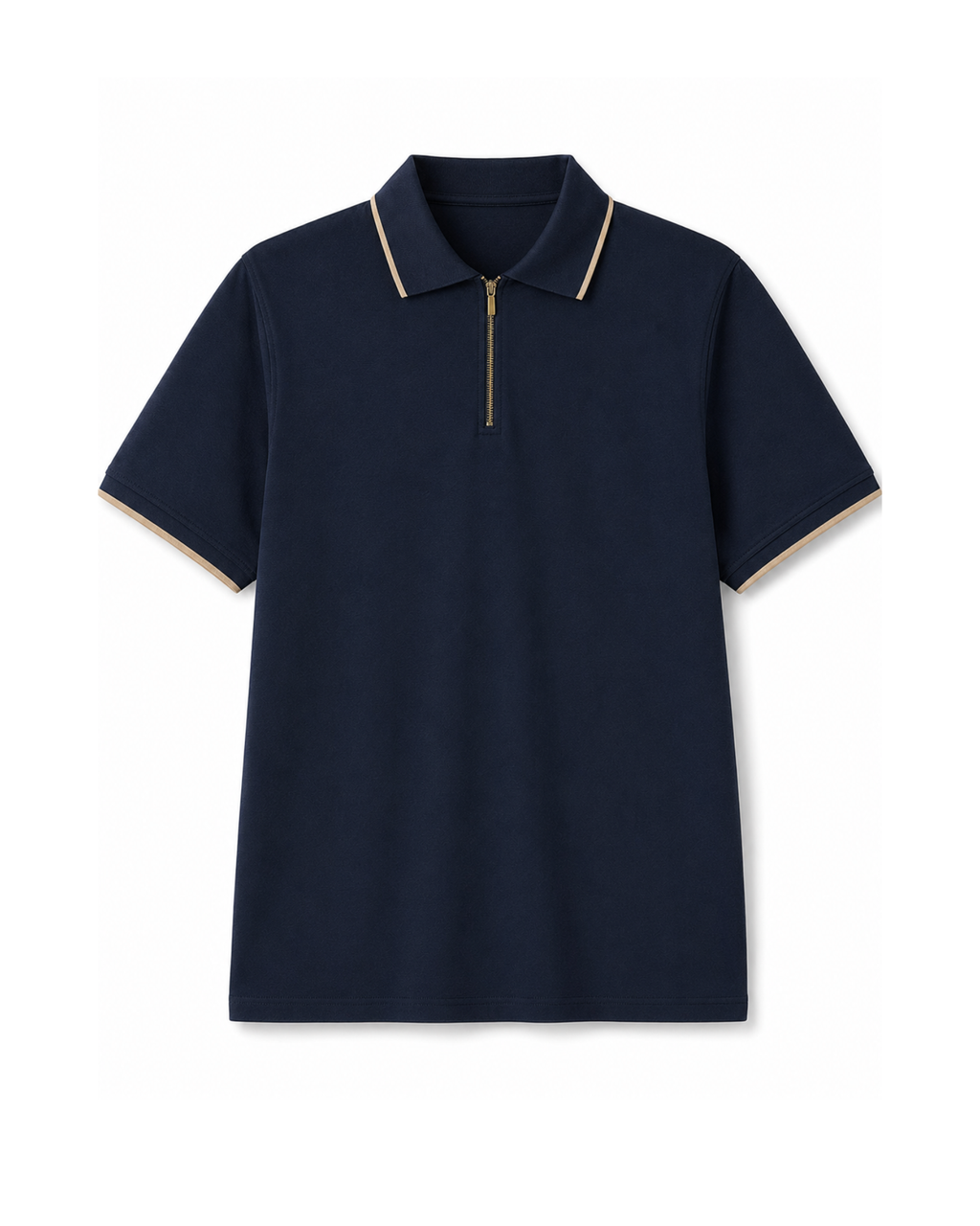 TEE JAYS - Men’s High Performance Navy Zip Polo Shirt