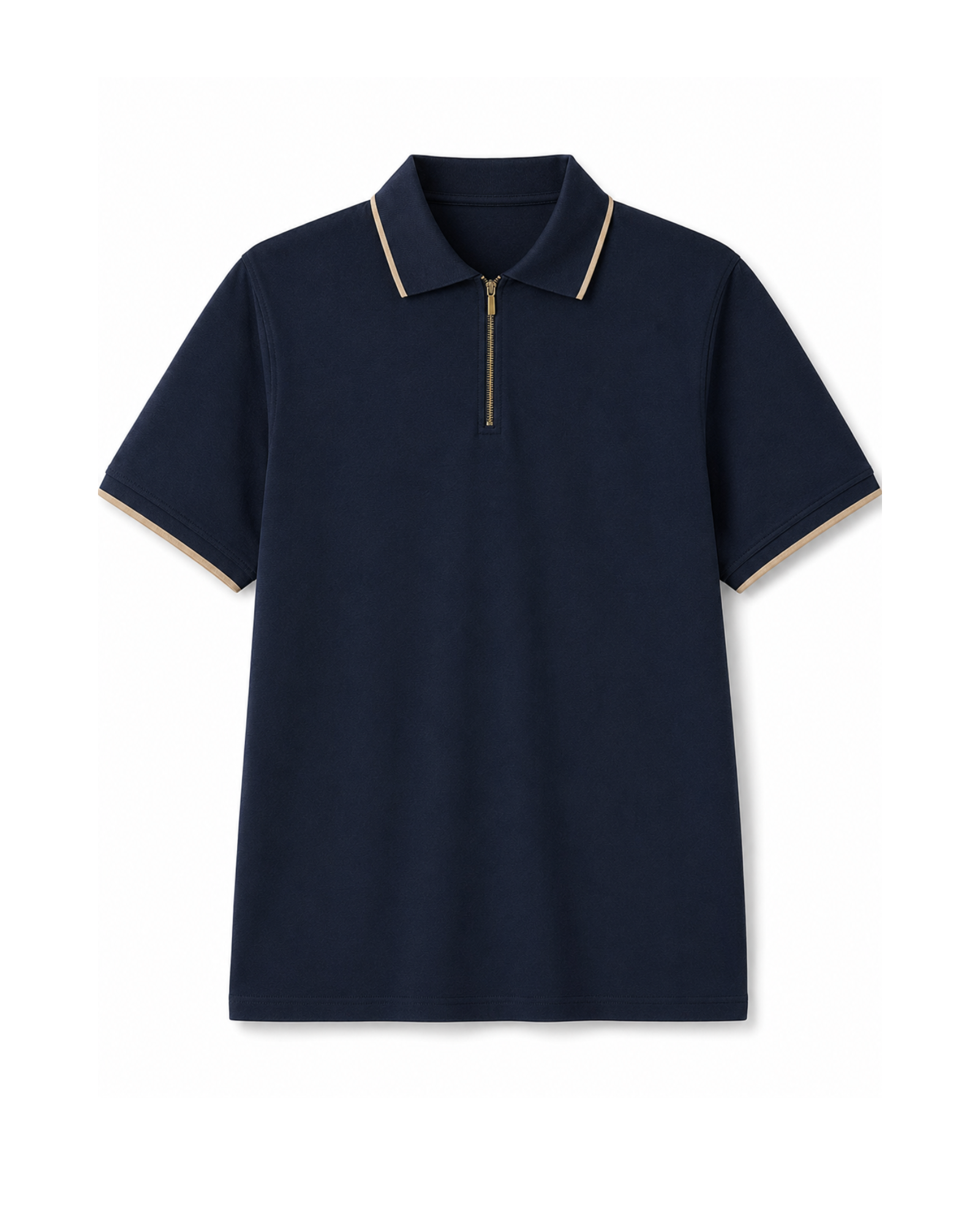 TEE JAYS - Men’s High Performance Navy Zip Polo Shirt