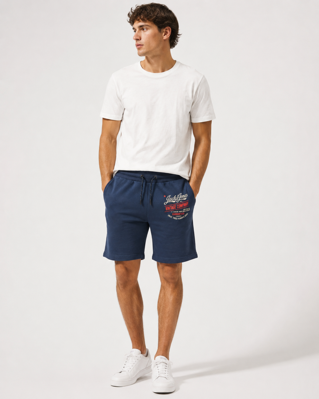 JACK & JONES - Navy Cotton Sweat Shorts