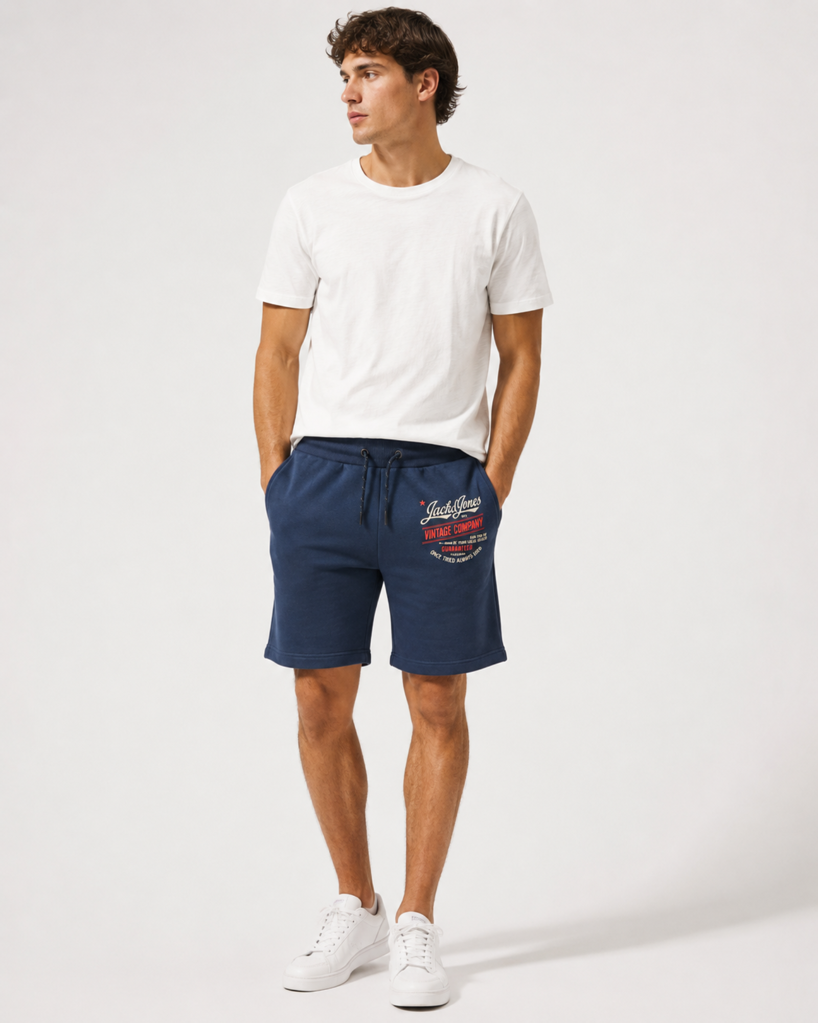 JACK & JONES - Navy Cotton Sweat Shorts