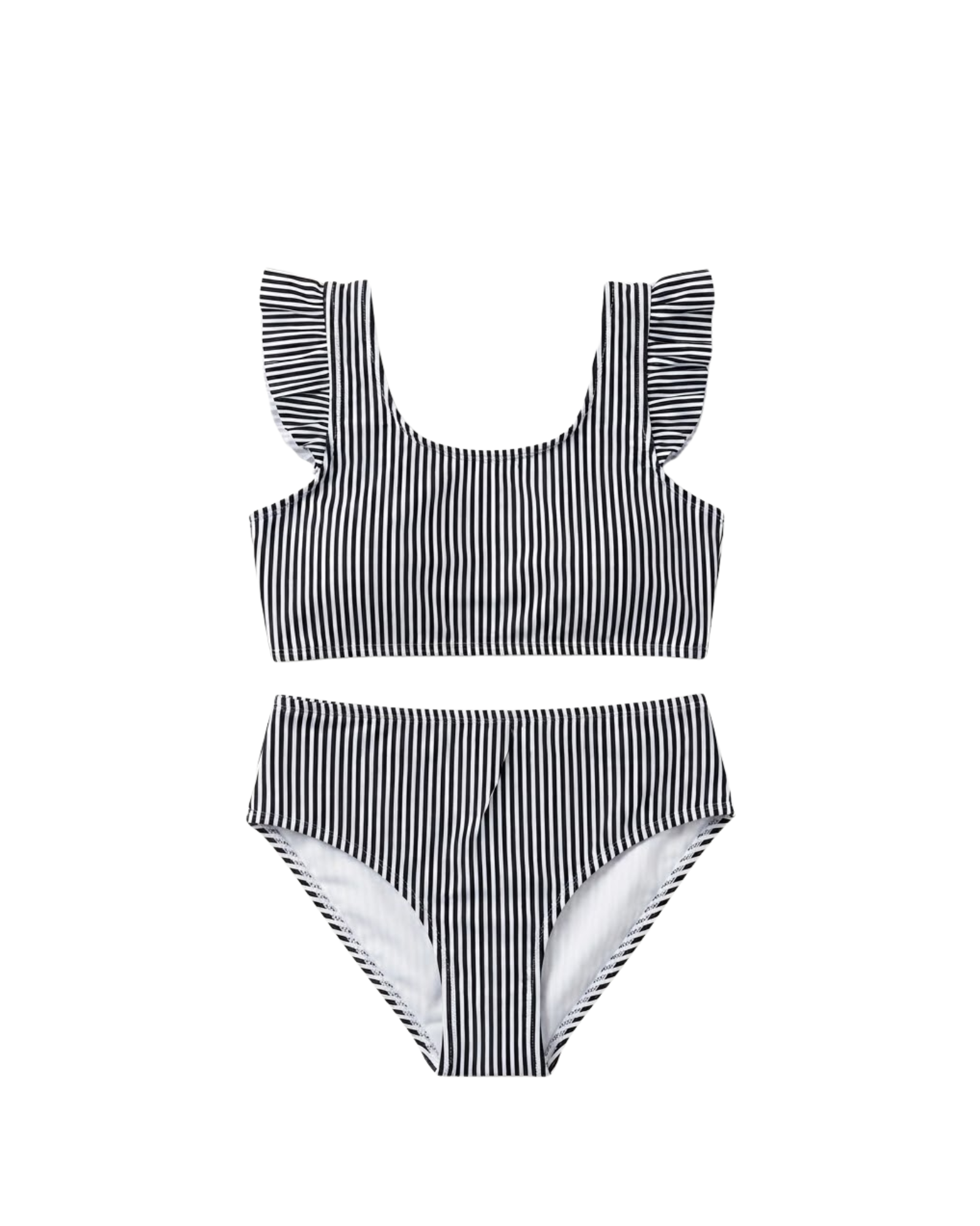 PEPPERTS - Girls' Striped Two-Piece Swimsuit with Ruffle Straps