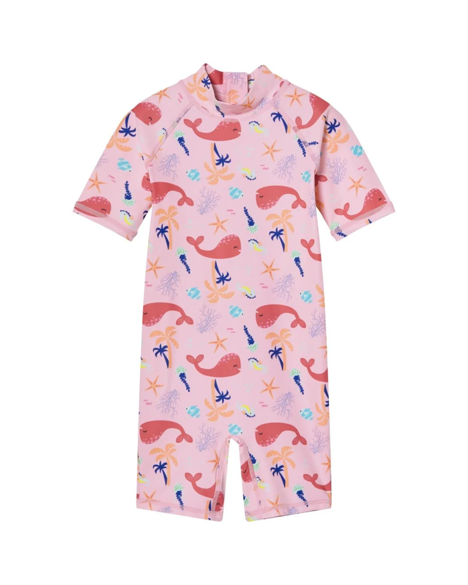 LUPILU - Girls' UV Protection 50+ Whale Print Swimsuit