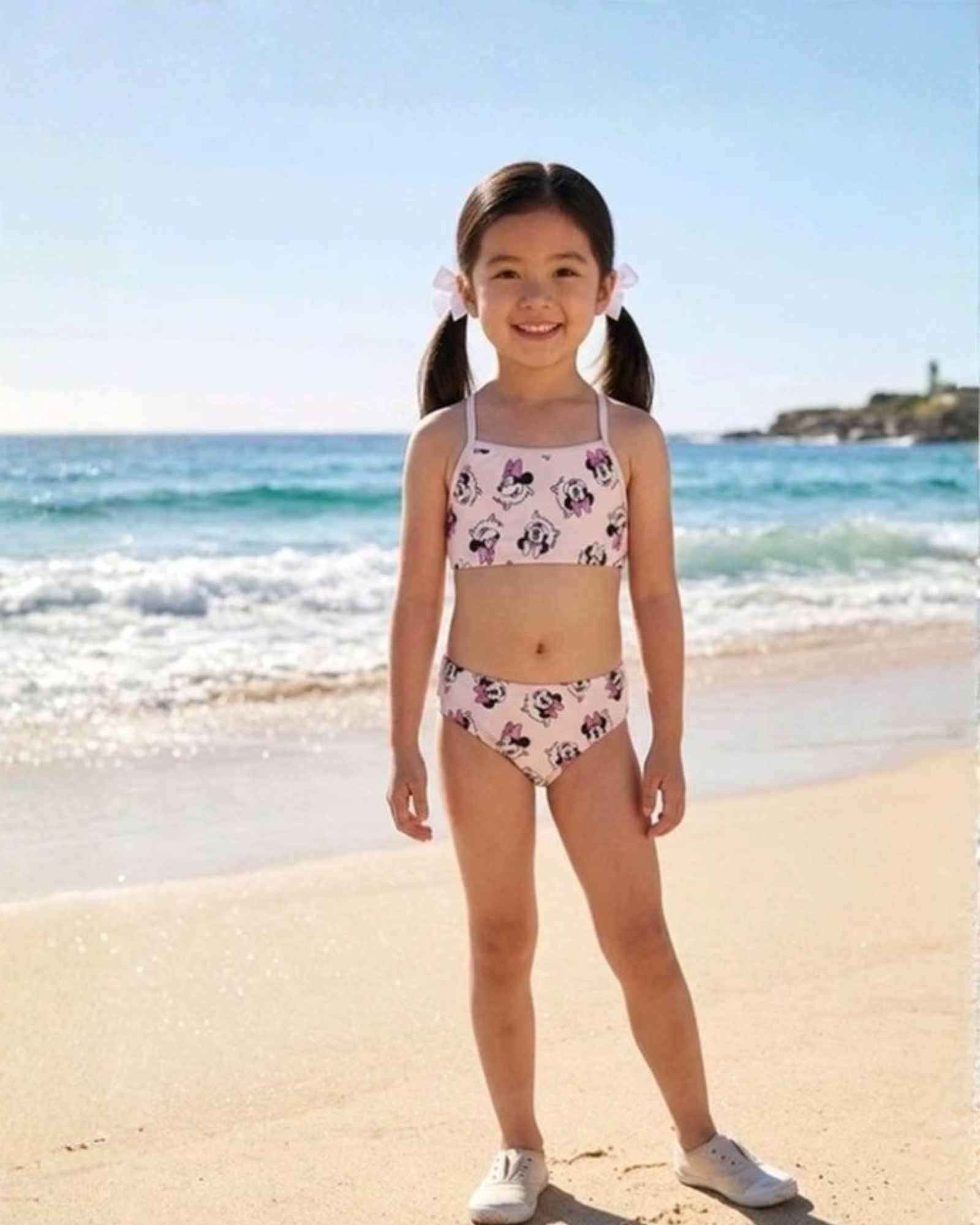 DISNEY MINNIE MOUSE - Girls' Printed Crop Swim Top