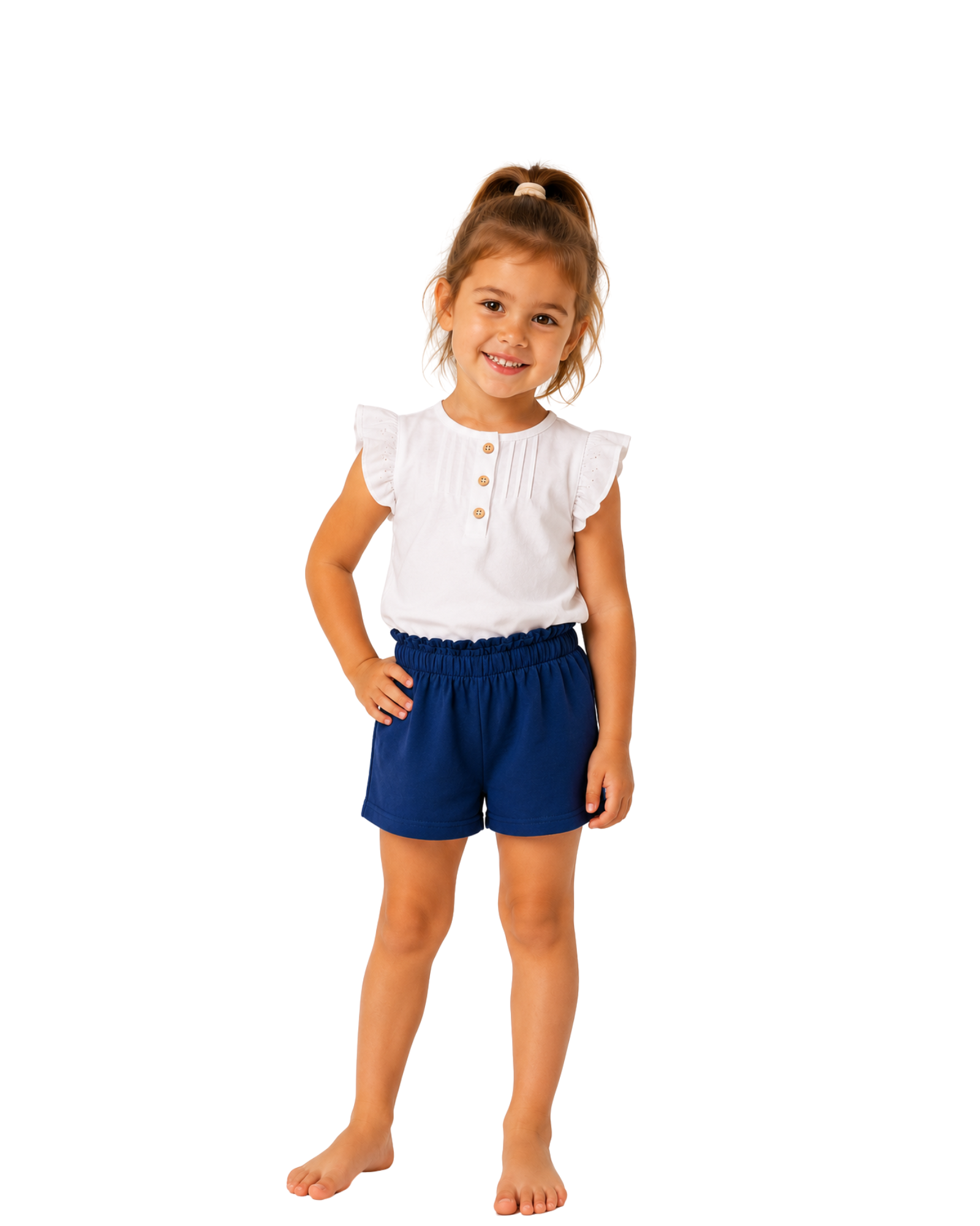 LUPILU - Girls’ Cotton Paperbag Waist Shorts