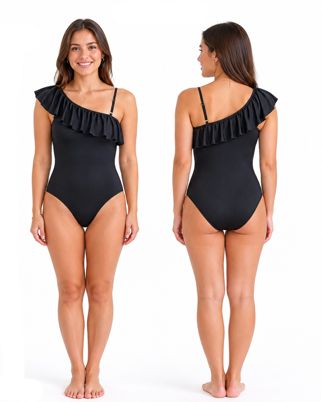 PEPPERTS - Girls' One-Shoulder Ruffle Swimsuit