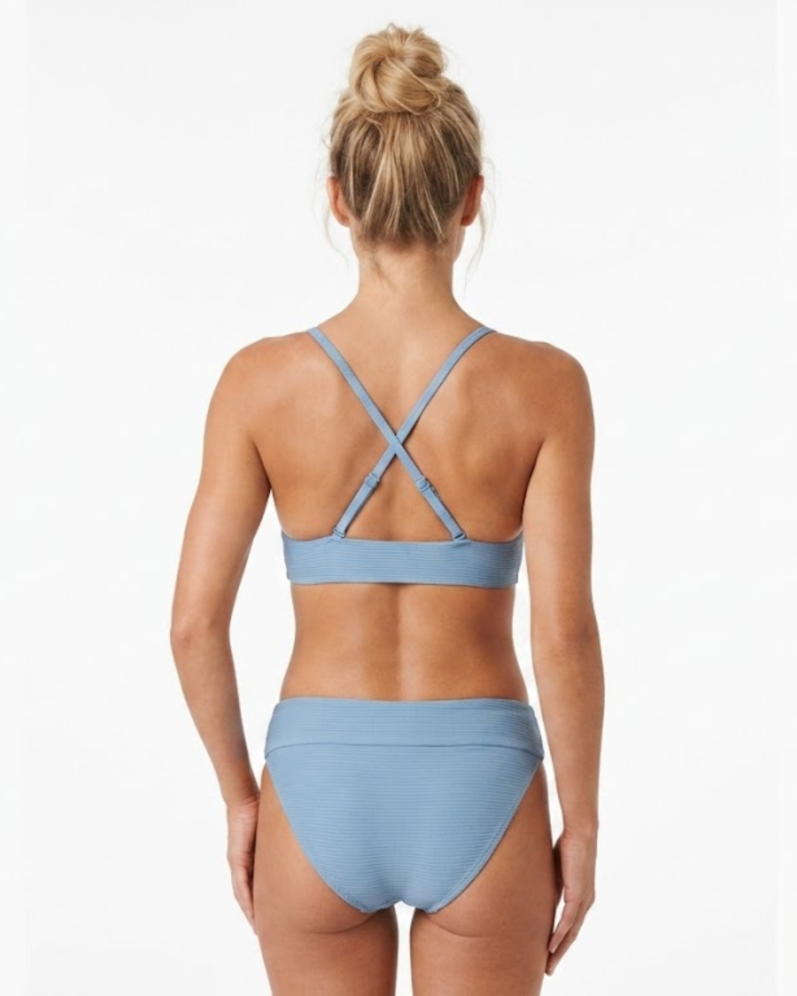 CRIVIT - Women's Ribbed Design Light Blue Bikini Bottom