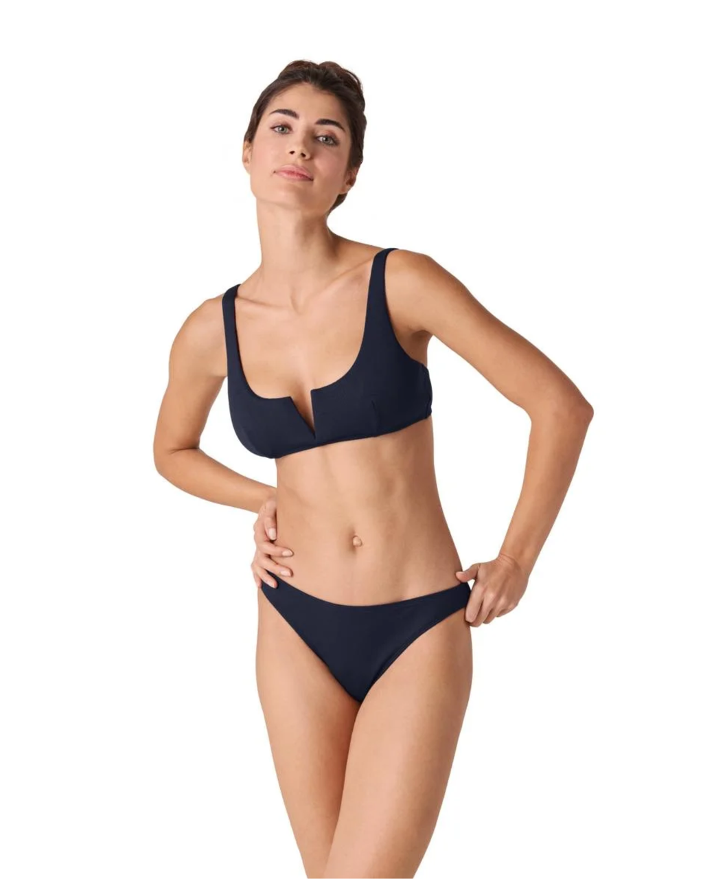 CRIVIT - Women’s Piqué Texture Navy Blue Bikini Top