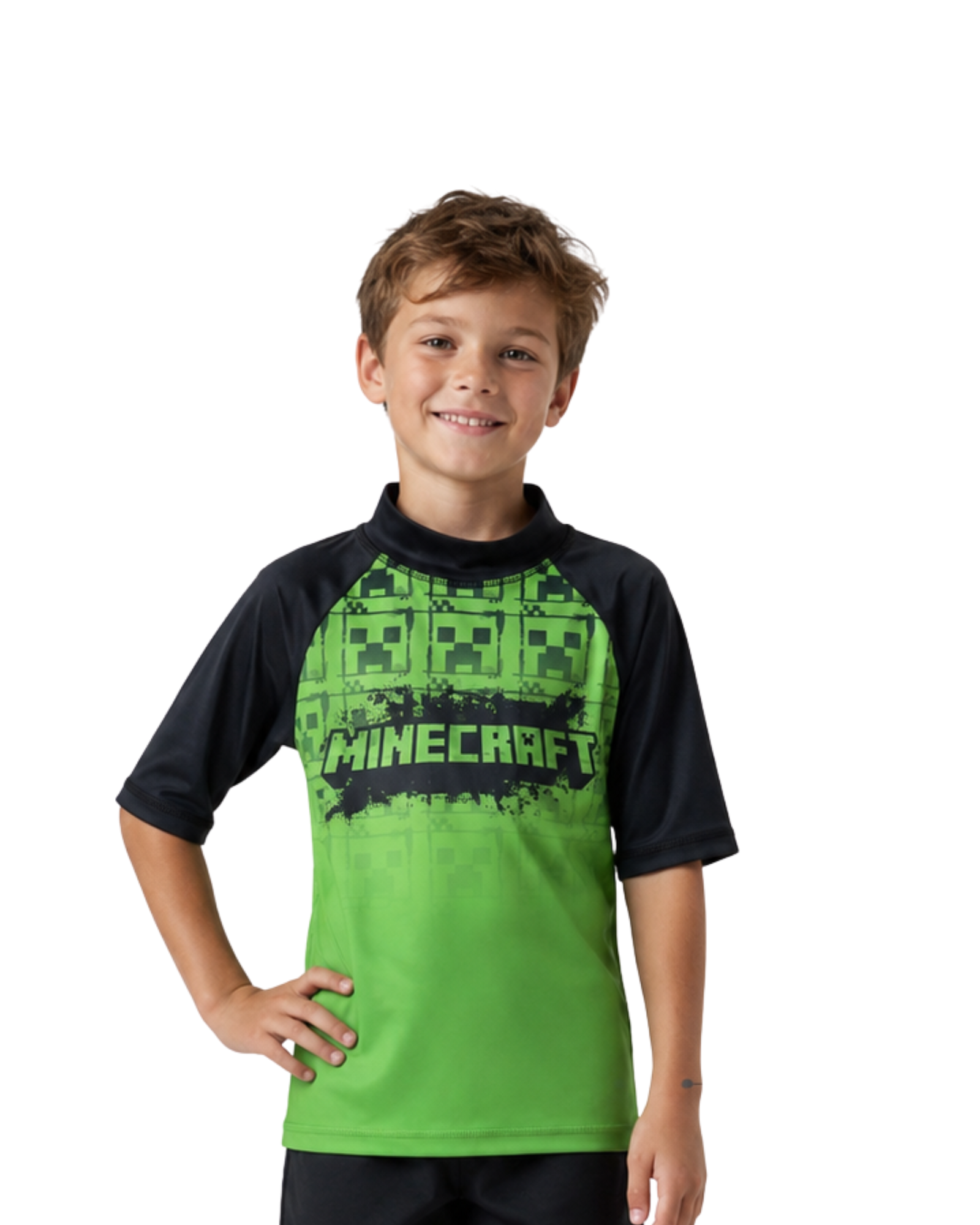 MINECRAFT - Boys' UV Protection Rash Guard Swim Top