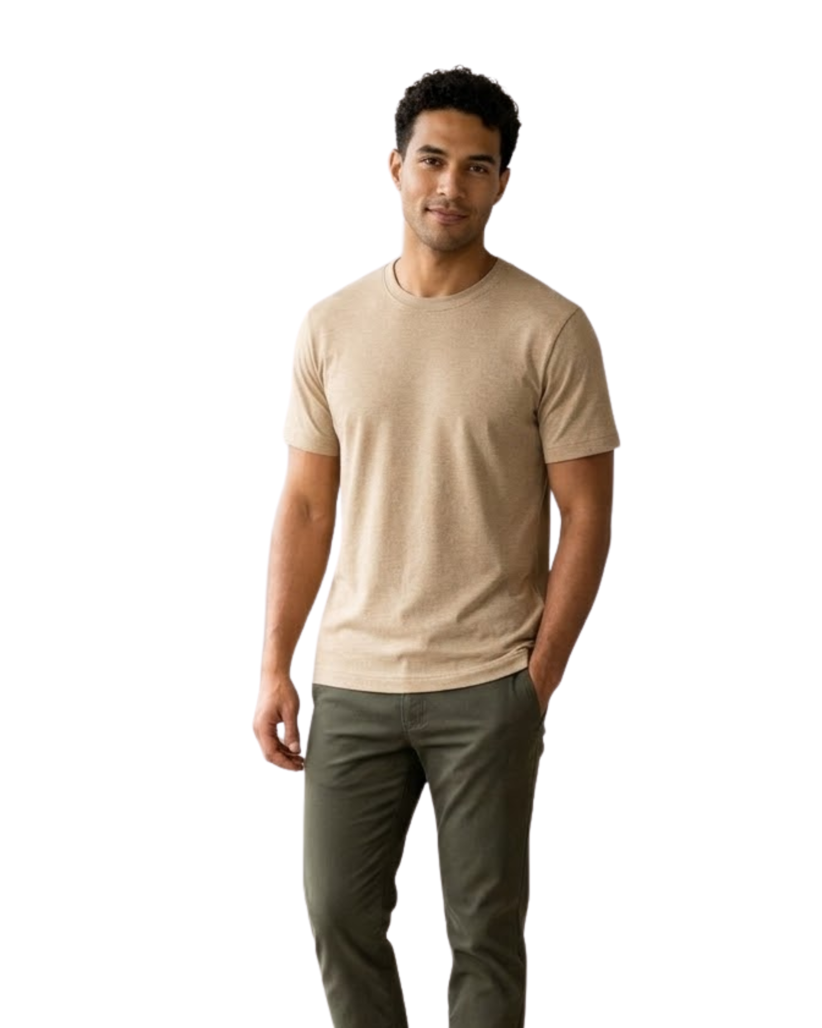 ESMARA - Essential Linen-Blend Crew Neck Tee
