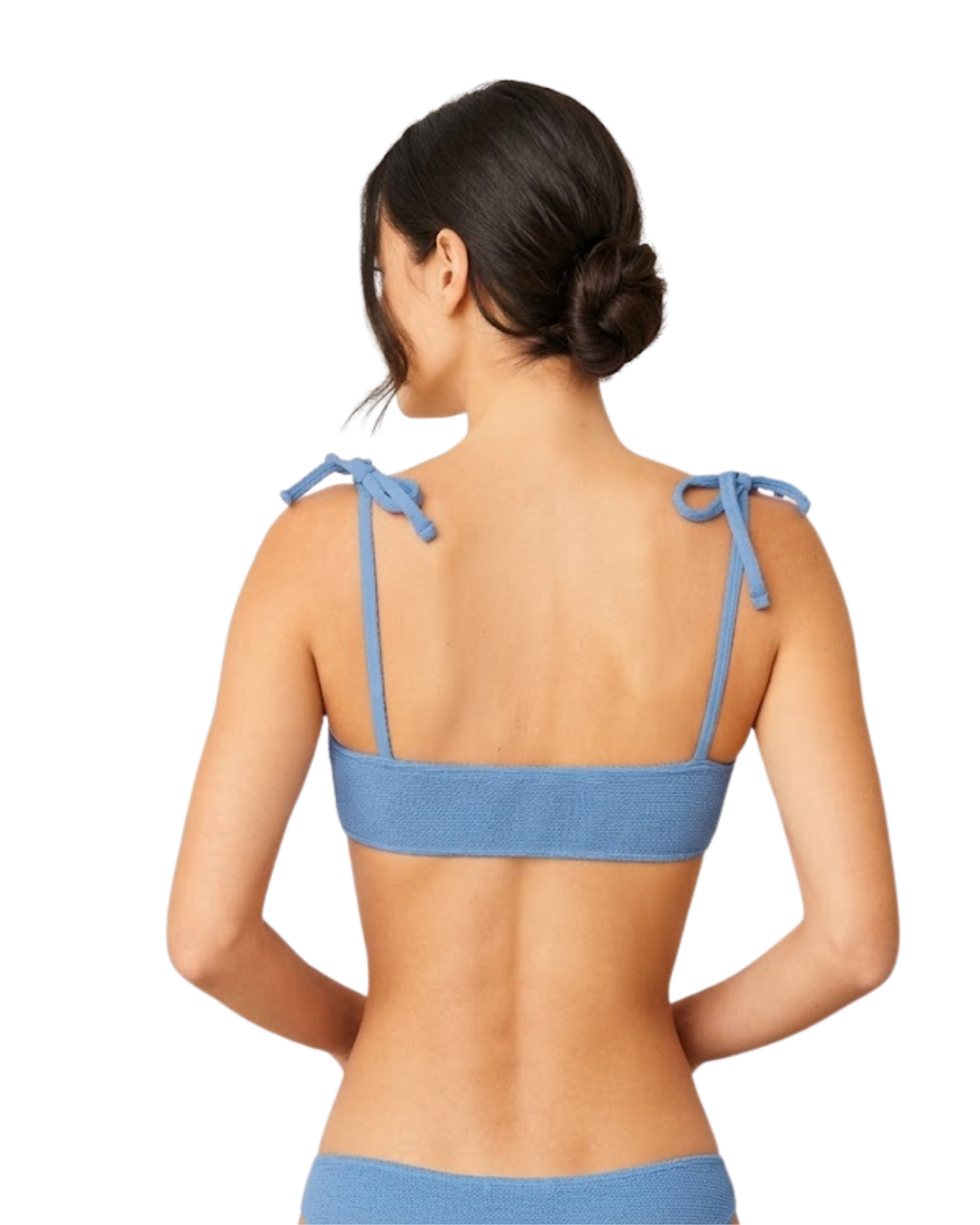 ESMARA - Women's Textured Tie-Shoulder Bikini Top