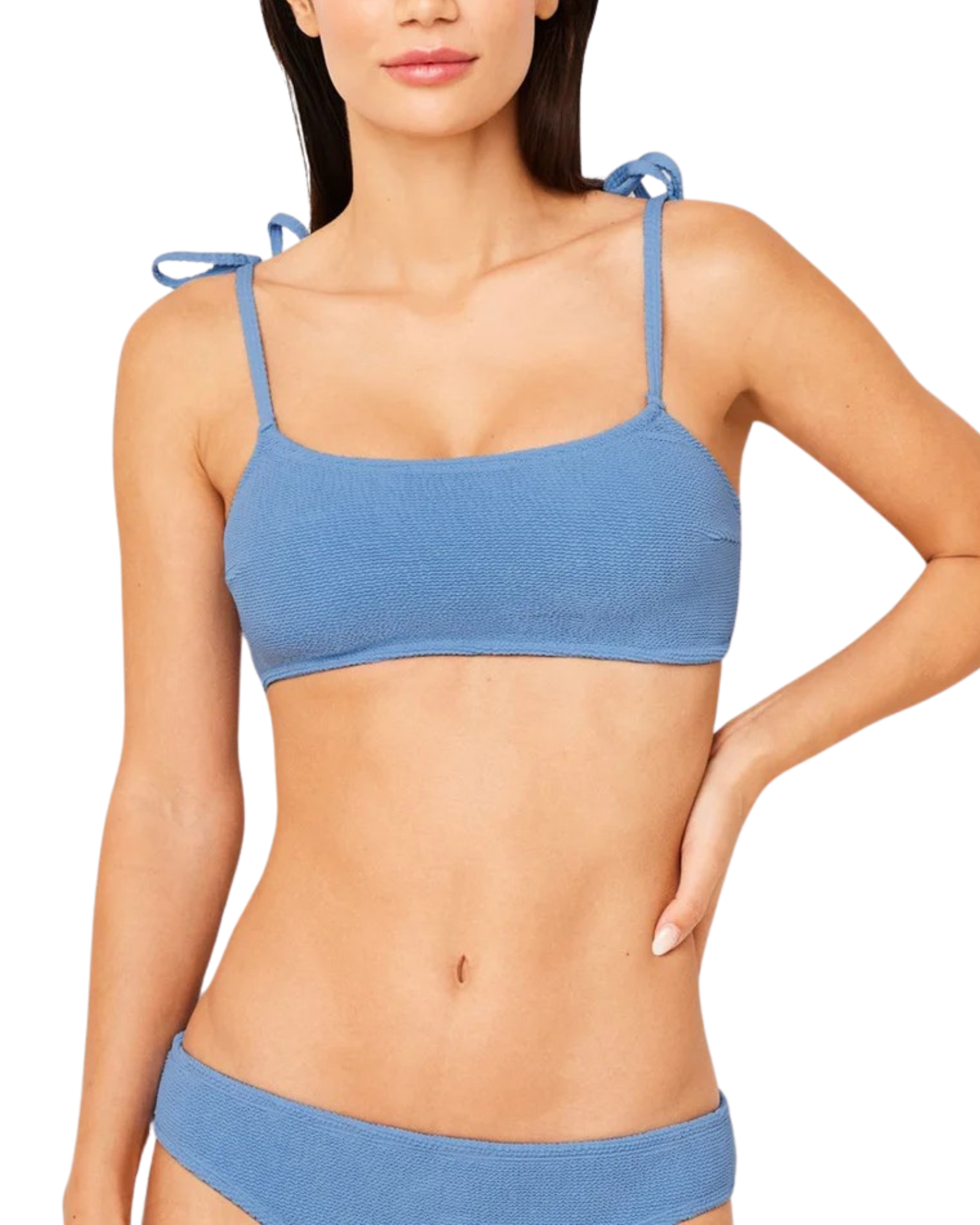 ESMARA - Women's Textured Tie-Shoulder Bikini Top