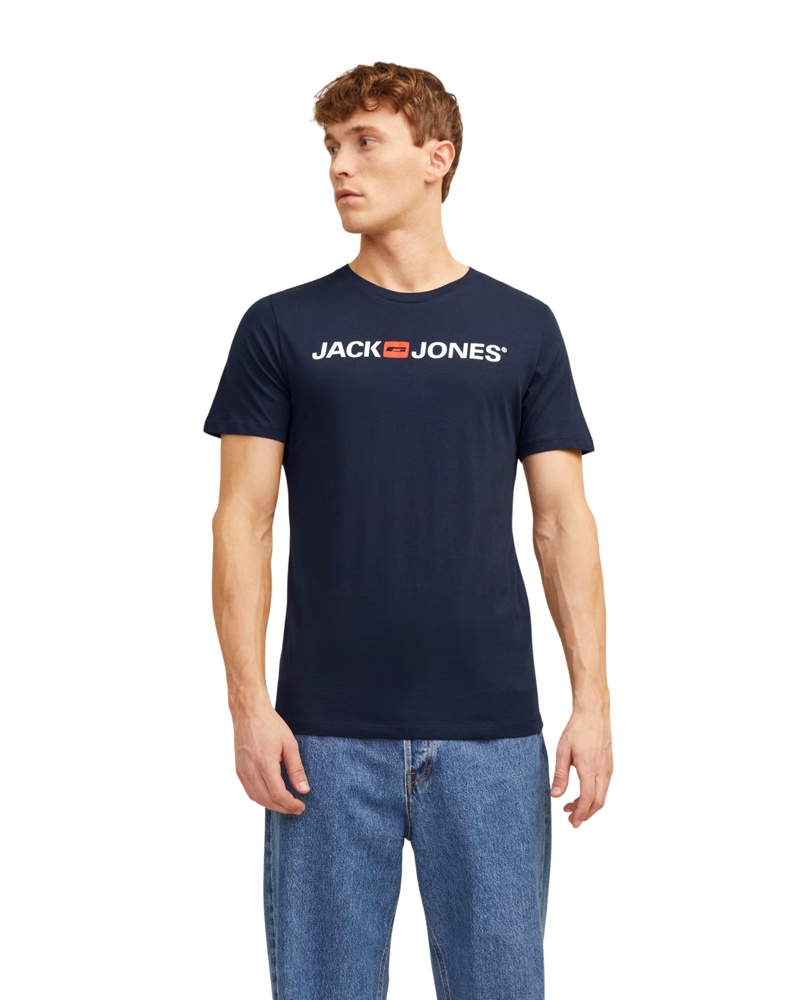 JACK & JONES - Men's Logo 100% Cotton T-Shirt