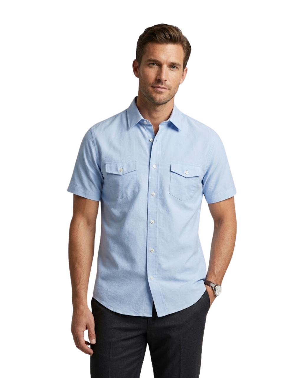 Zara Man - SuperSlim Fit Short Sleeve Oxford Shirt