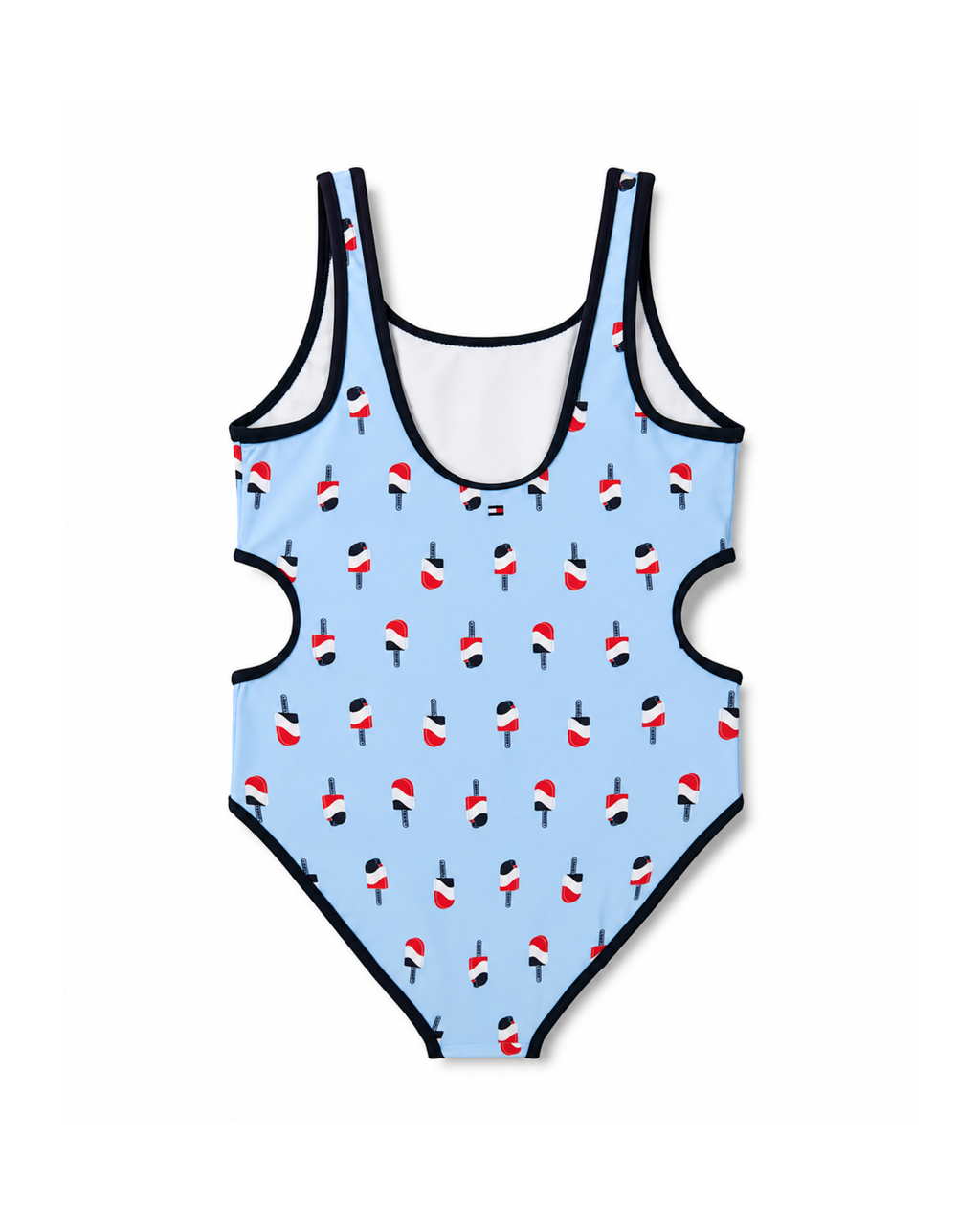 TOMMY HILFIGER - One-Piece Printed Cutout Swimsuit with Scrunchie Set