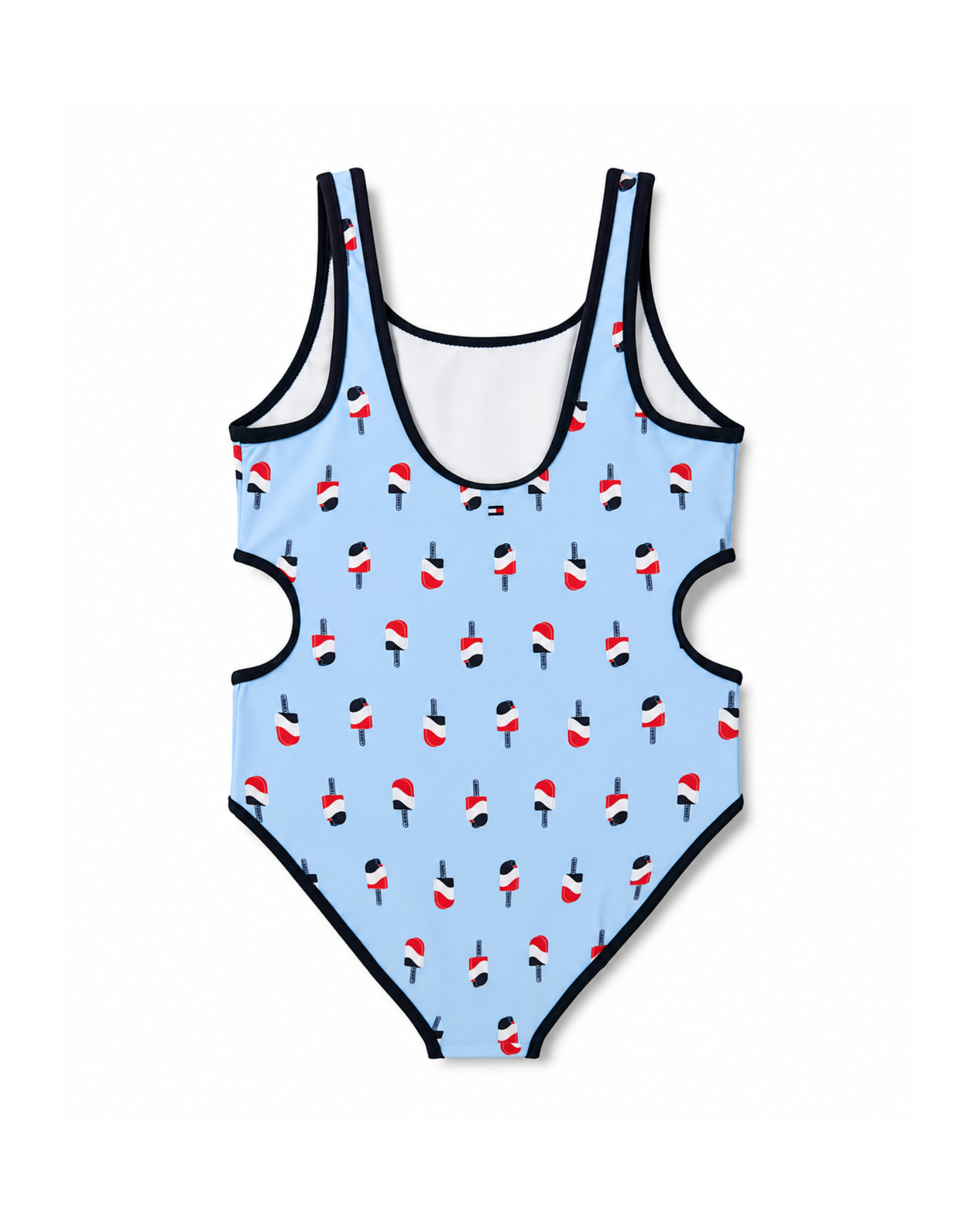 TOMMY HILFIGER - One-Piece Printed Cutout Swimsuit with Scrunchie Set