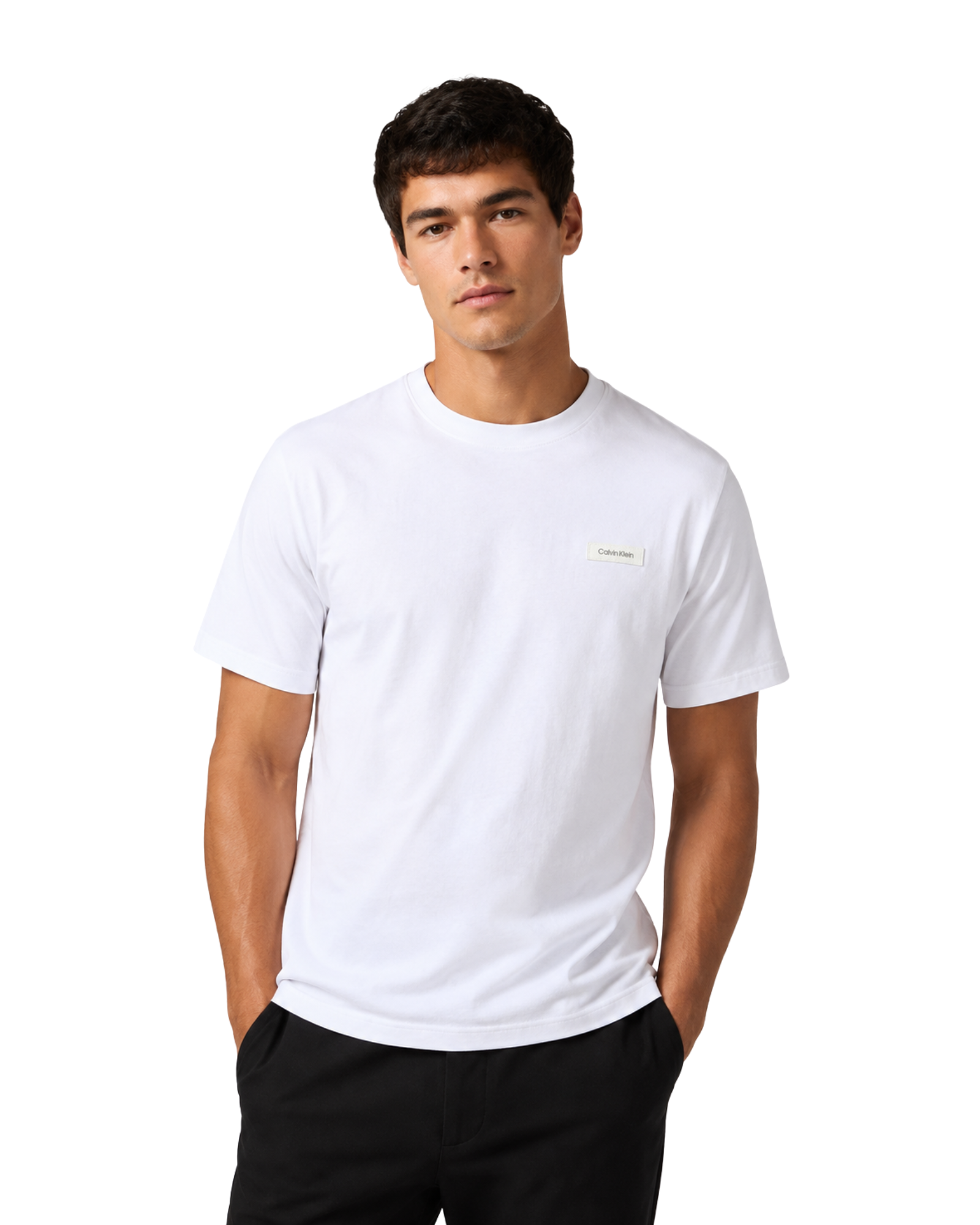 CALVIN KLEIN - Men's Logo Plaque Crew Neck T-Shirt