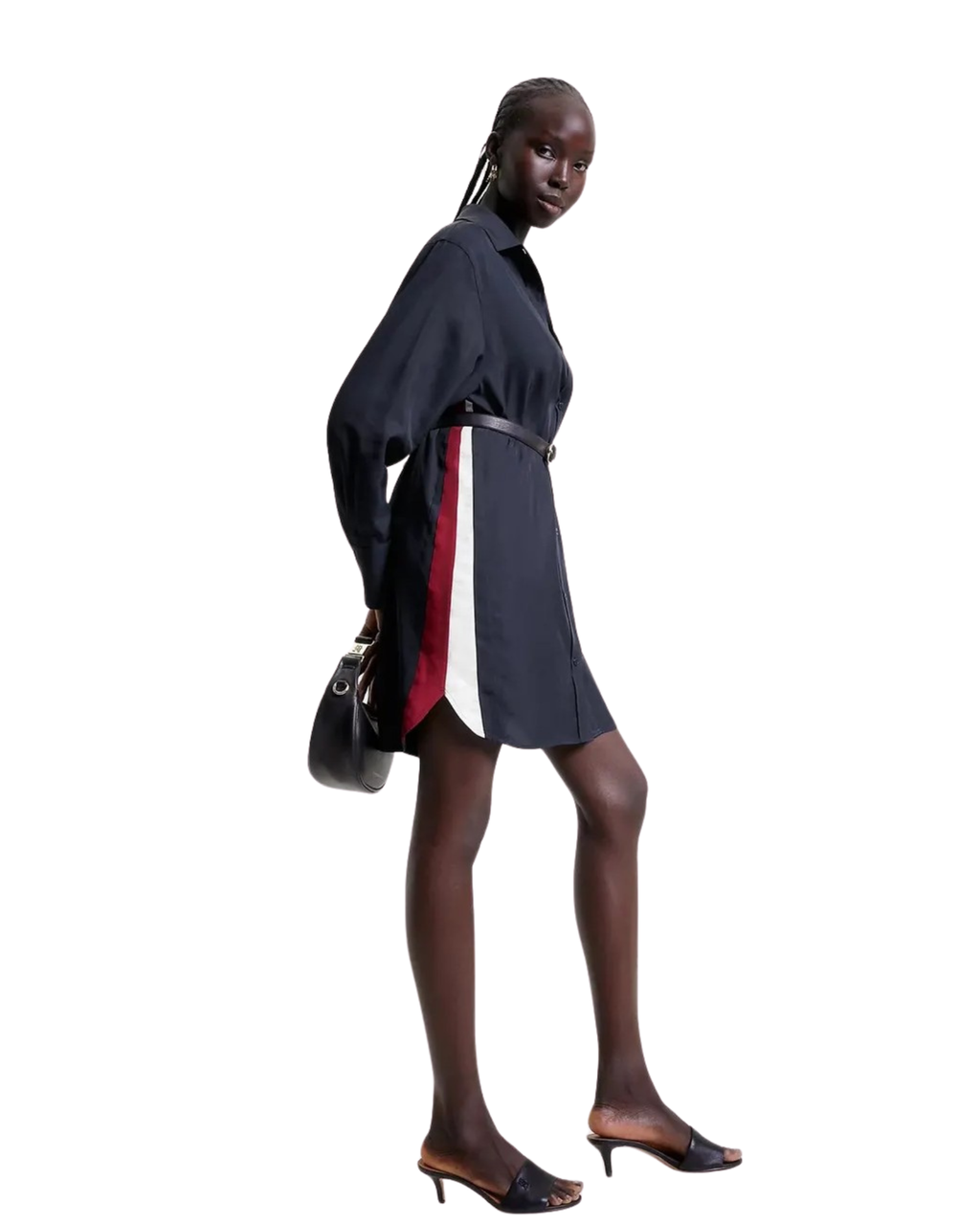 TOMMY HILFIGER - Pieced Stripe Short Shirt Dress