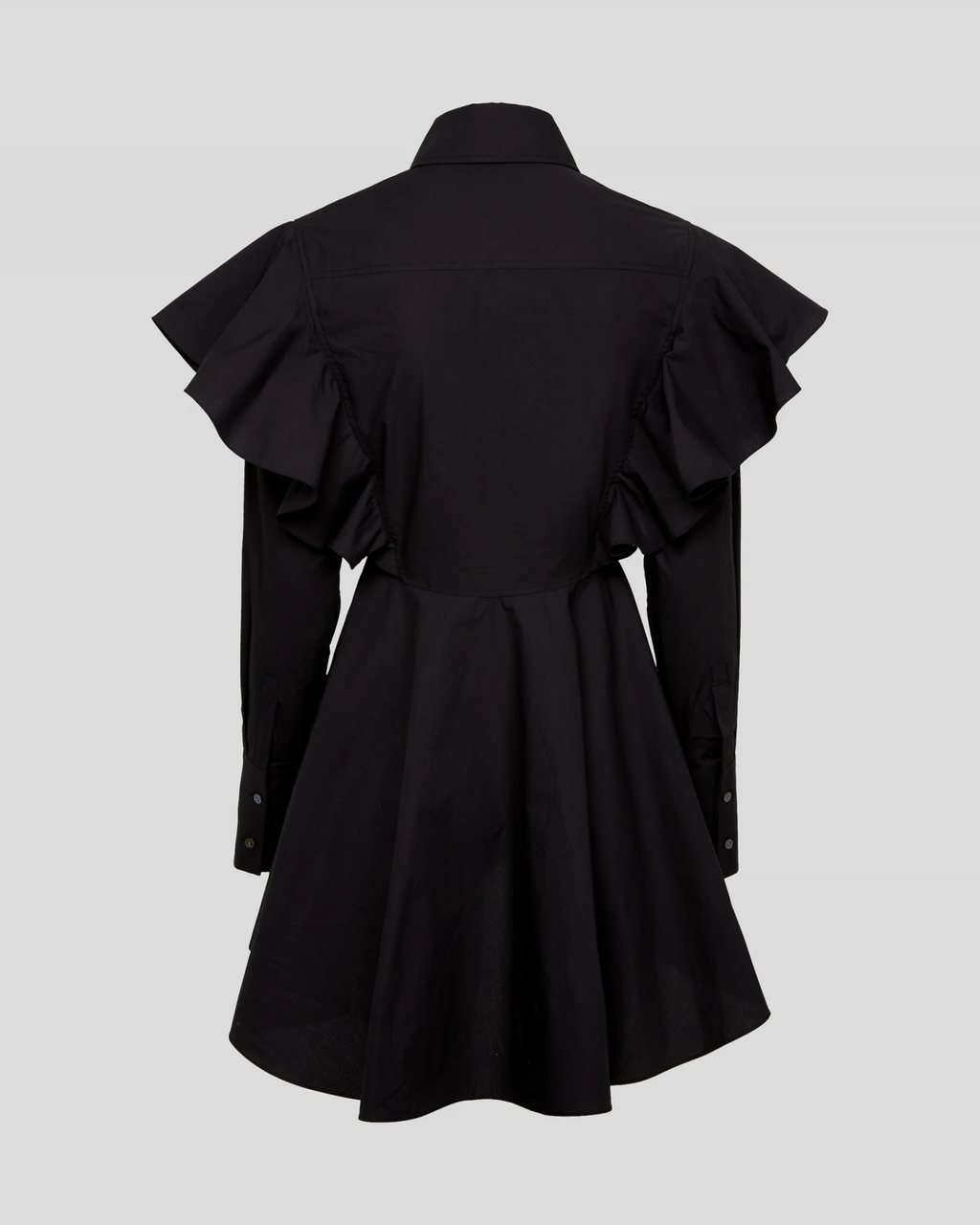 KARL LAGERFELD - HUN'S PICK RUFFLE POPLIN SHIRT BLACK