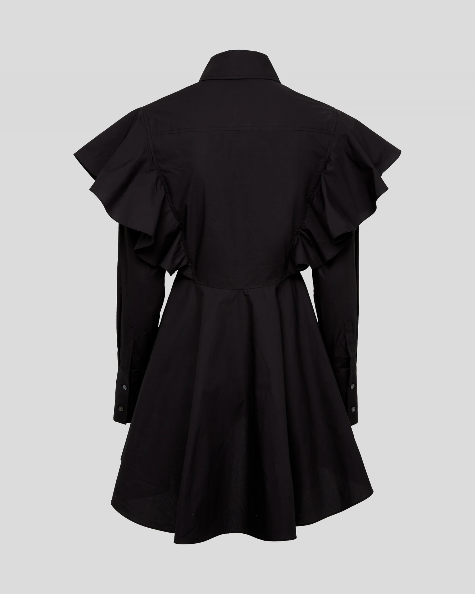KARL LAGERFELD - HUN'S PICK RUFFLE POPLIN SHIRT BLACK