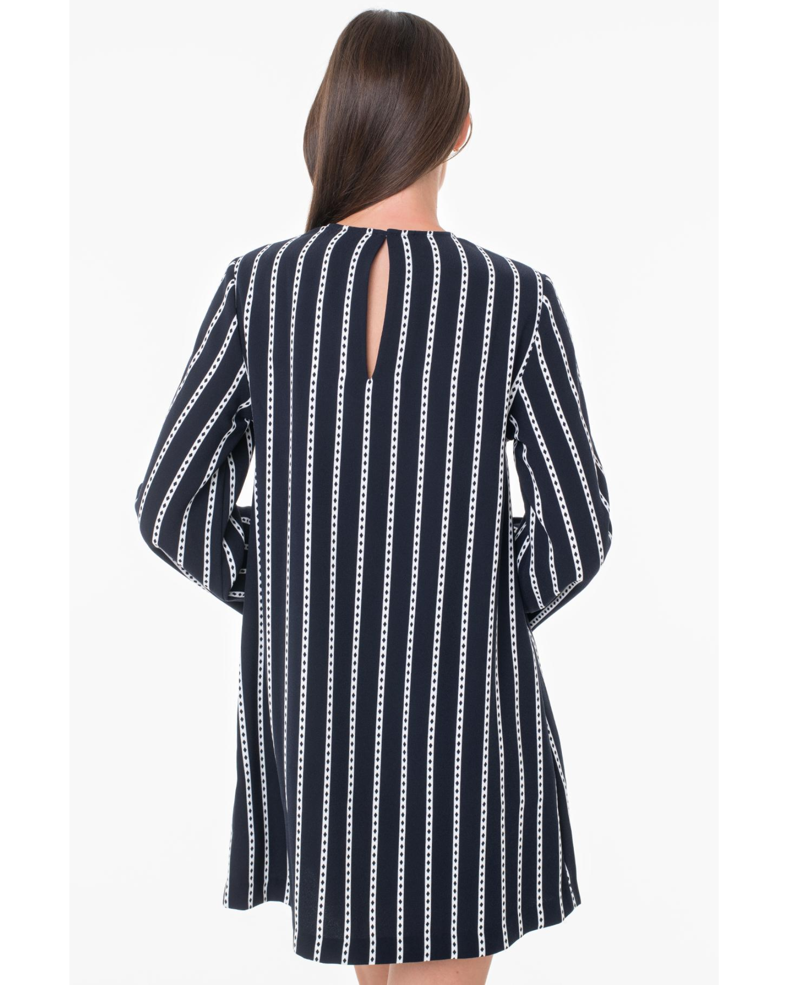 TOMMY HILFIGER - Argyle Stripe Crepe Mini Dress