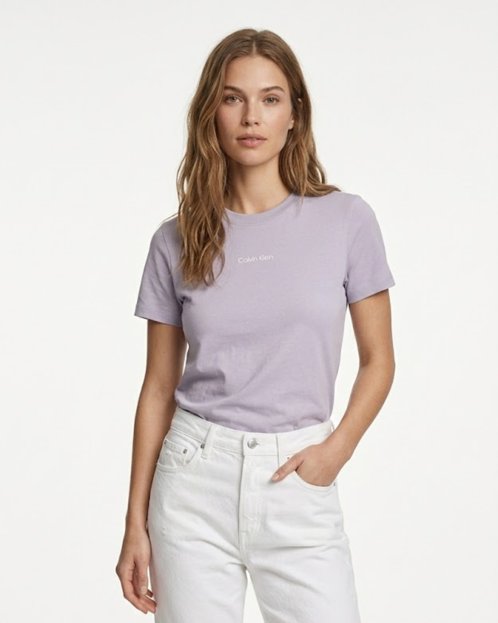 CALVIN KLEIN JEANS - Women's 100% Cotton Minimalist Logo T-Shirt