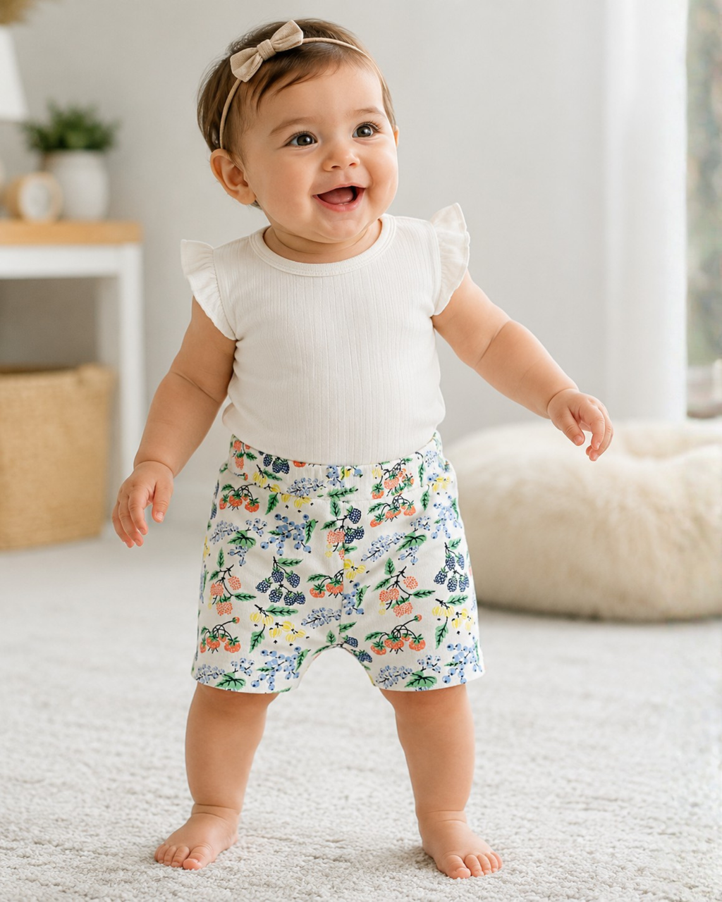 FIRST IMPRESSIONS - Baby Berry and Floral Printed Shorts