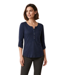 BERSHKA - BSKgirl Basic 100% Lightweight Cotton Henley
