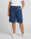 KAREN SCOTT - Plus Size Lisa Cotton Drawstring-Waist Shorts