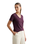 BERSHKA - Purple V-Neck T-Shirt