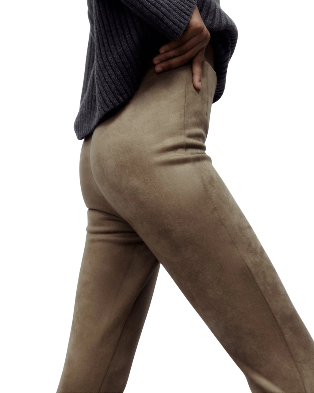 ZARA - Faux Suede Mid-Rise Legging